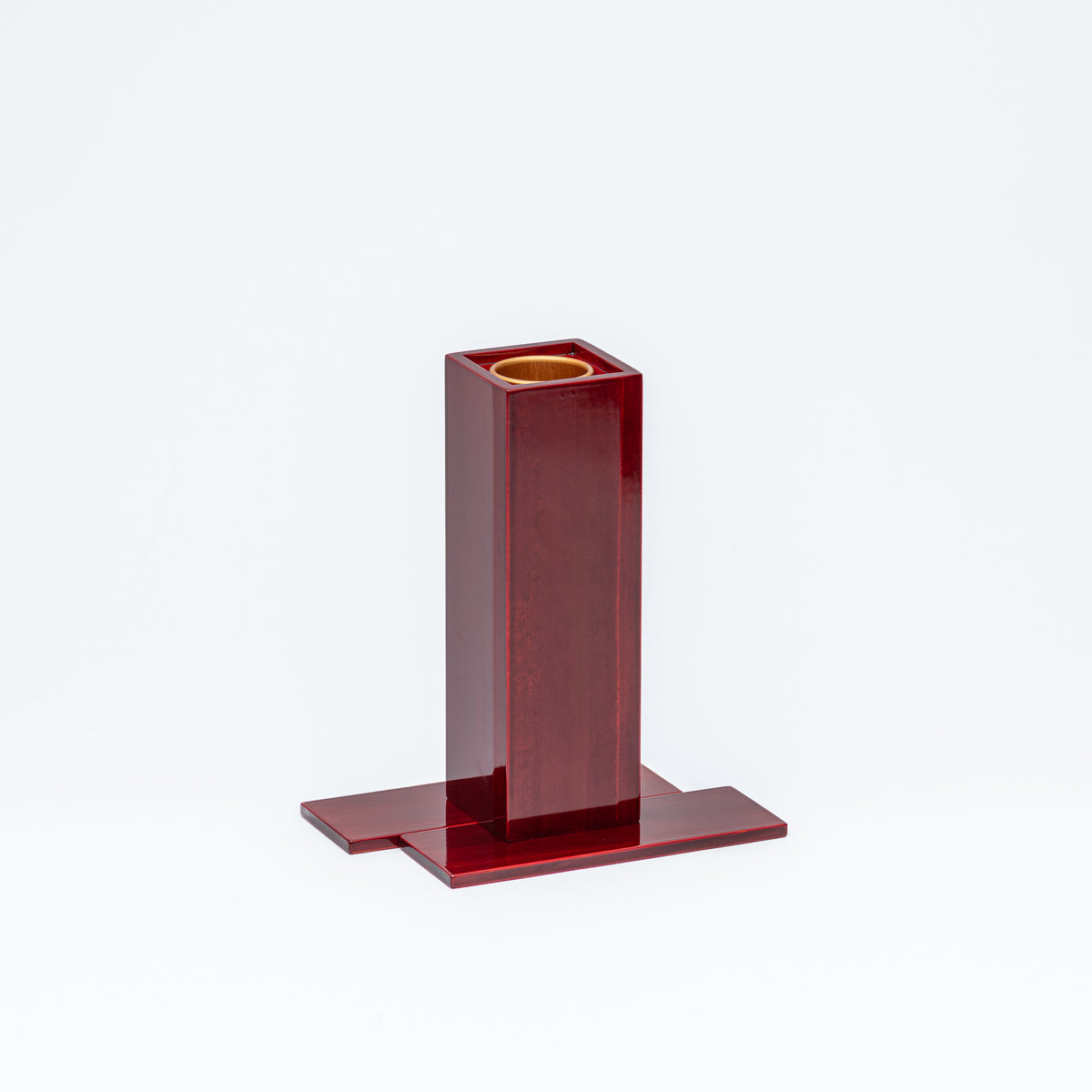 Red Amber Faceted Flower Vase