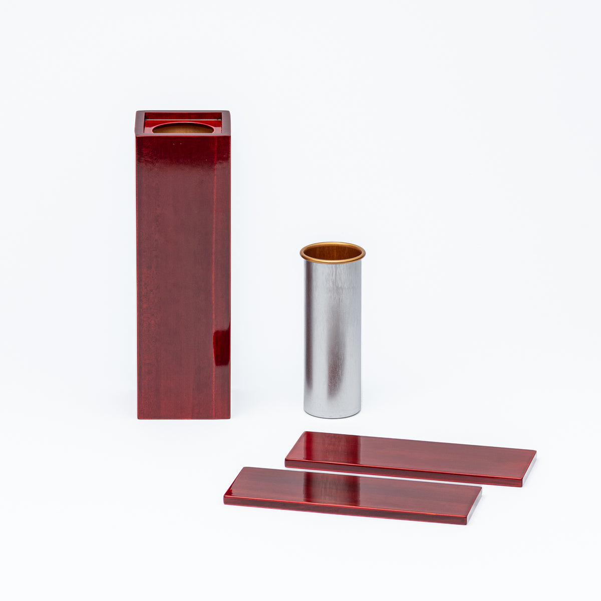 Red Amber Faceted Flower Vase