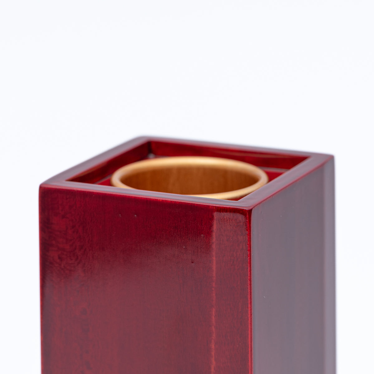 Red Amber Faceted Flower Vase