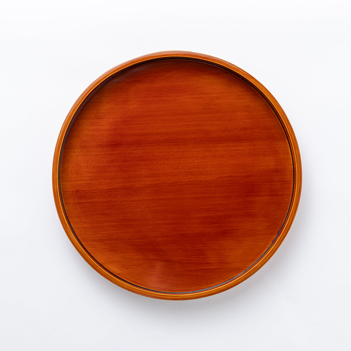 Golden Amber Bentwood Round Tray