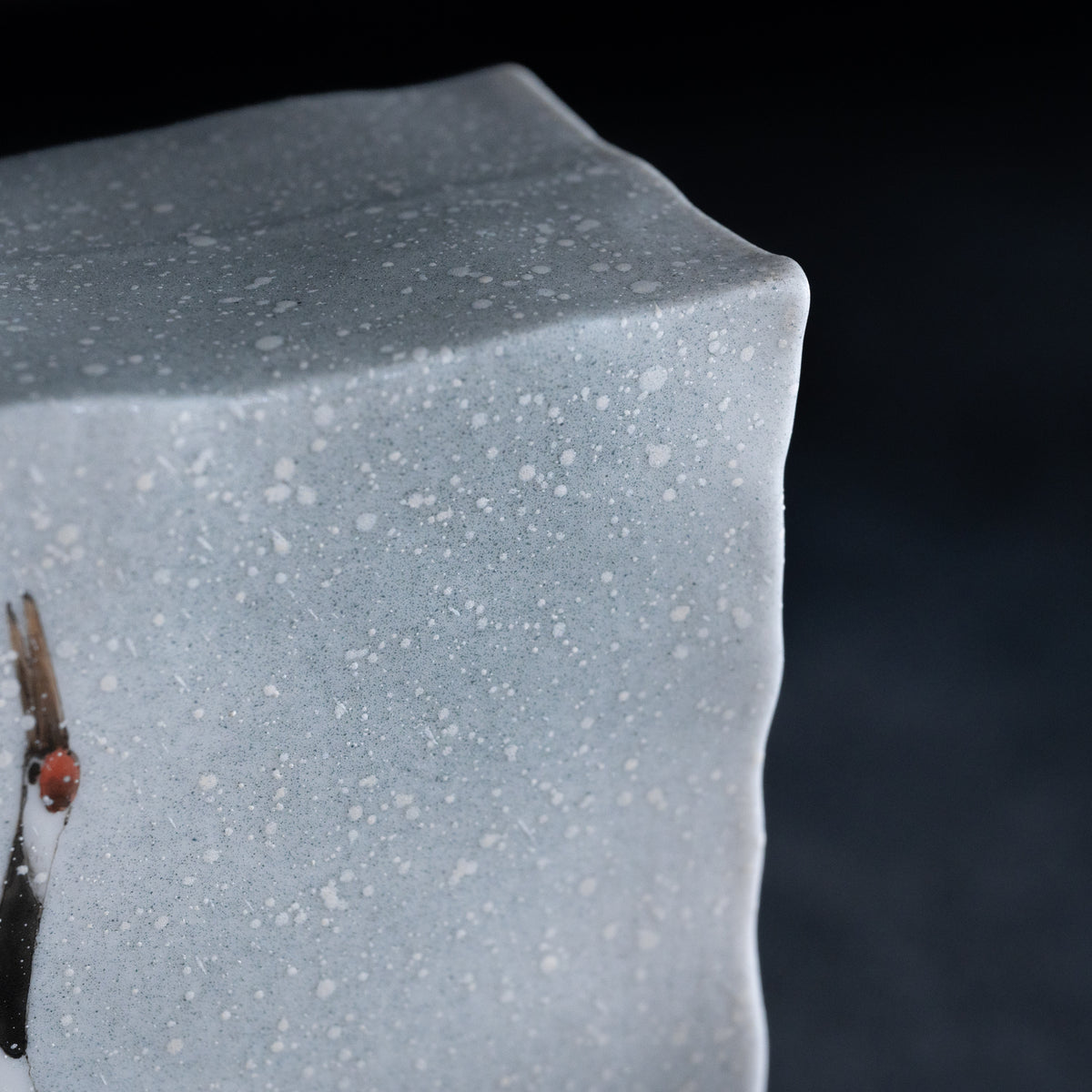 Vase japonais Grues dansant dans la neige
