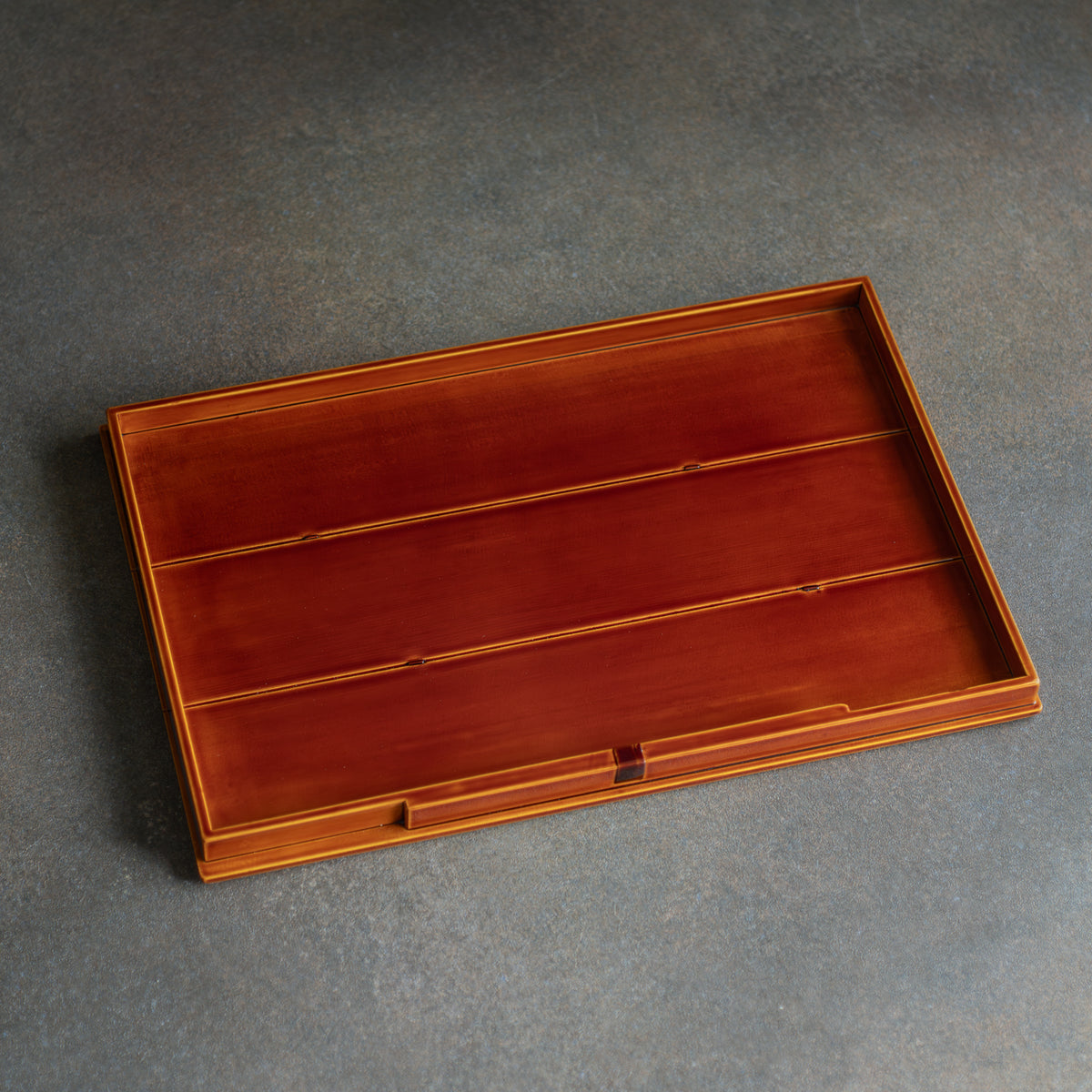 Golden Amber Double-Rim Rectangular Tray