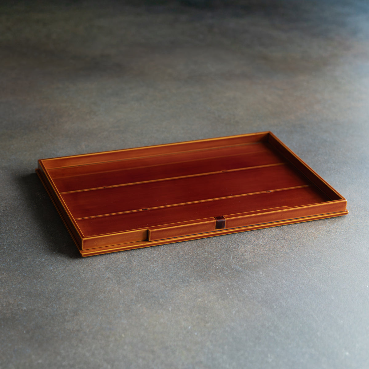 Golden Amber Double-Rim Rectangular Tray