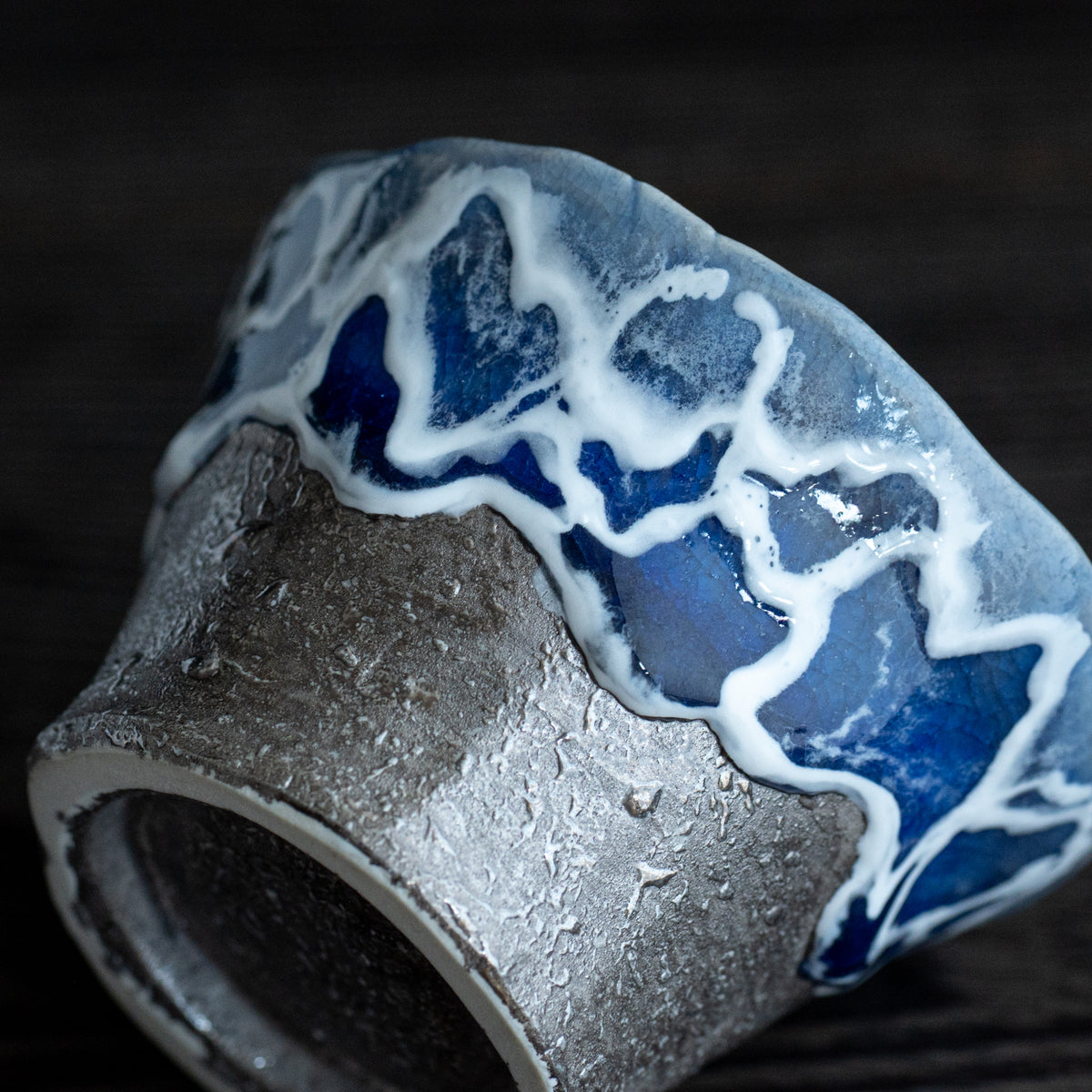 Sazameku Cascade Blue and Platinum Luster