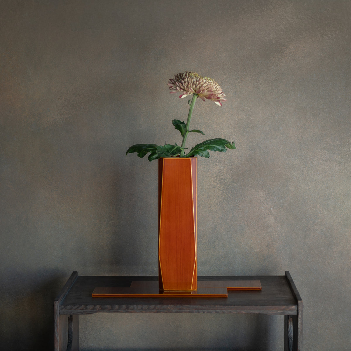 Golden Amber Corner-Cut Flower Vase