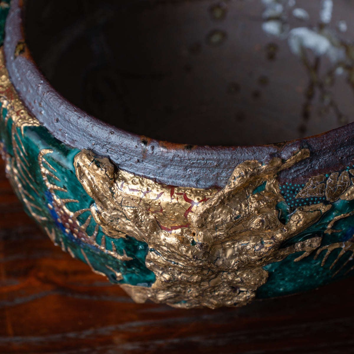 Gold Plum Round Plant Pot