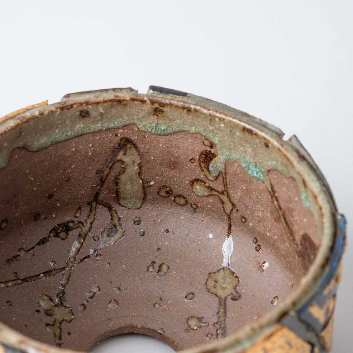 Gold Auspicious Motifs Paneled Plant Pot