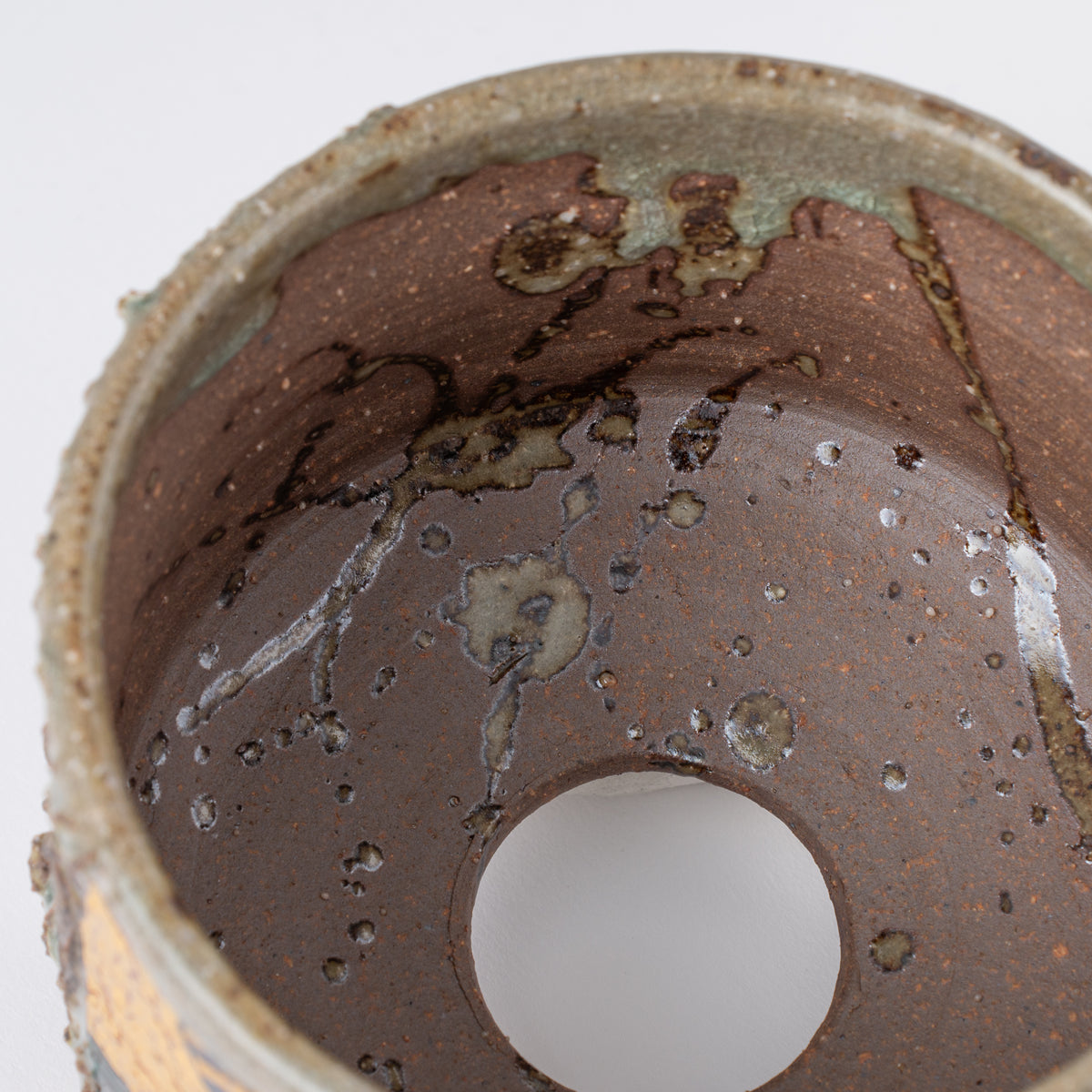Gold Plum and Textured Glaze Plant Pot