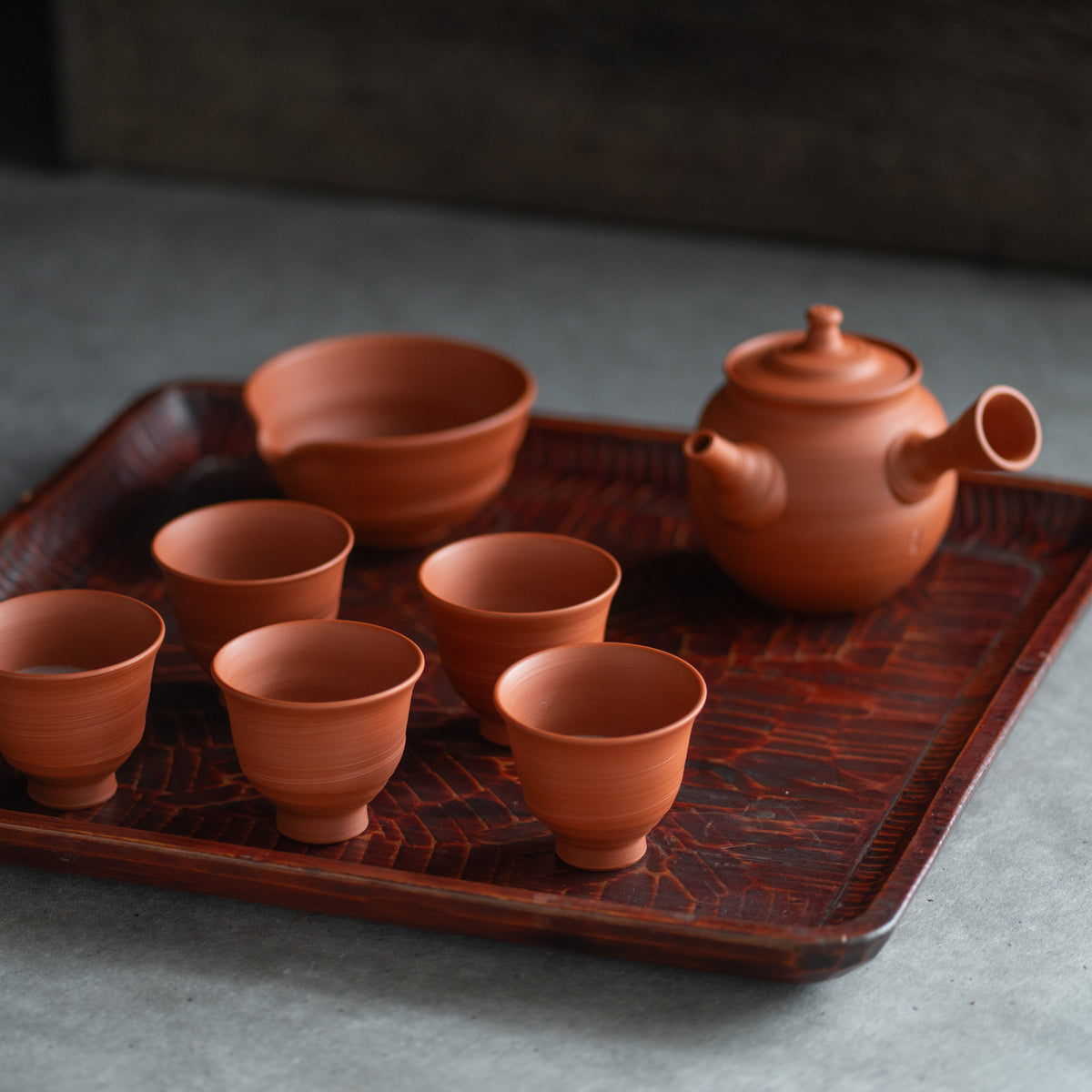 Red Clay Japanese Tea Set