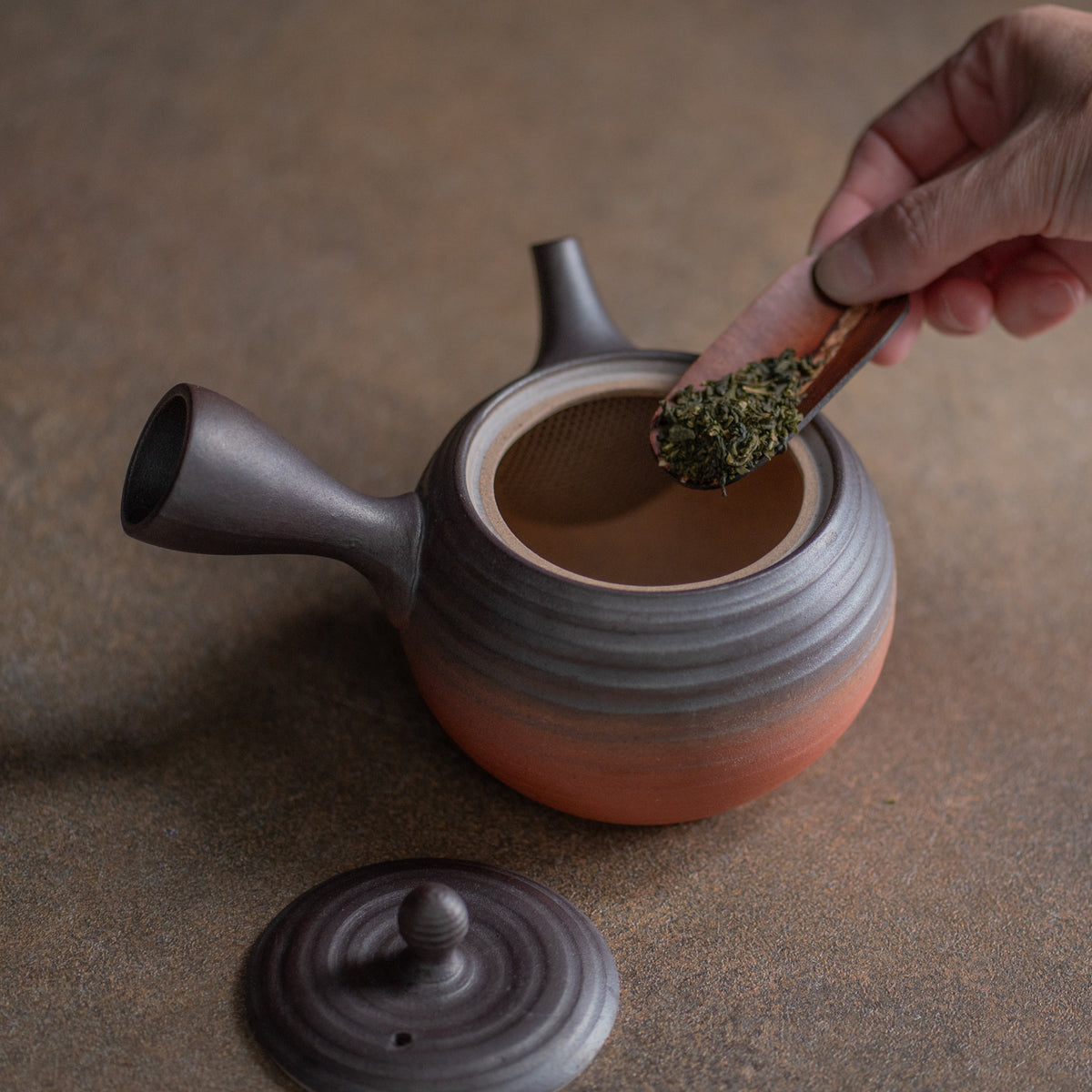 Brown and Red Japanese Teapot