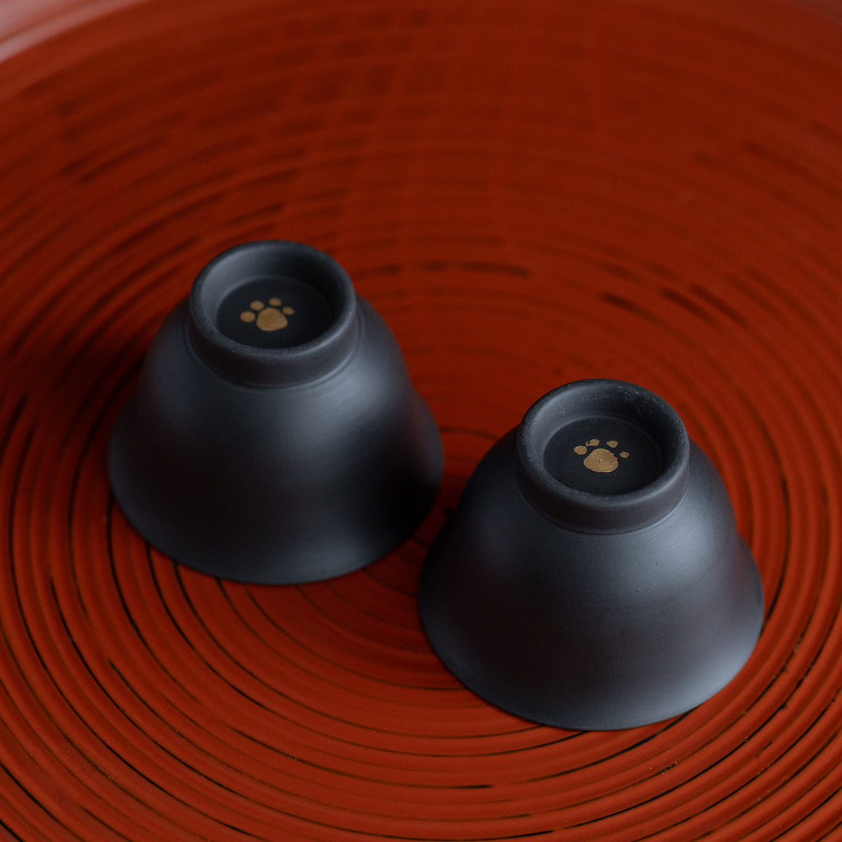Moon and Cat Footprint Decorated Japanese Tea Set