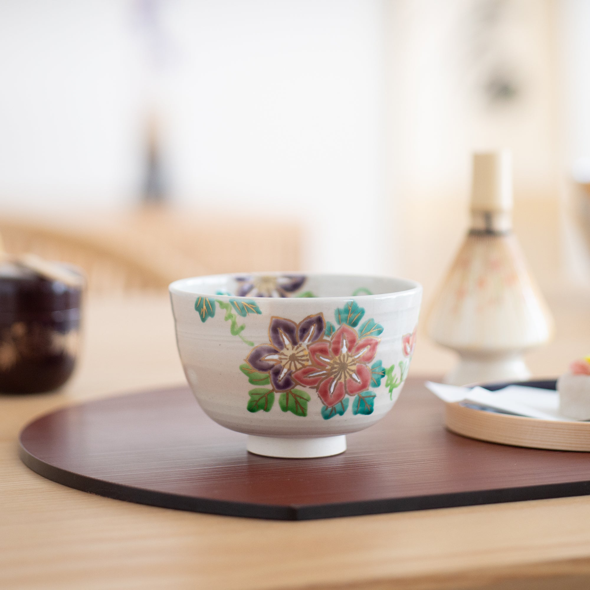 Tanaka Toubou Clematis Kyo Ware Matcha Bowl