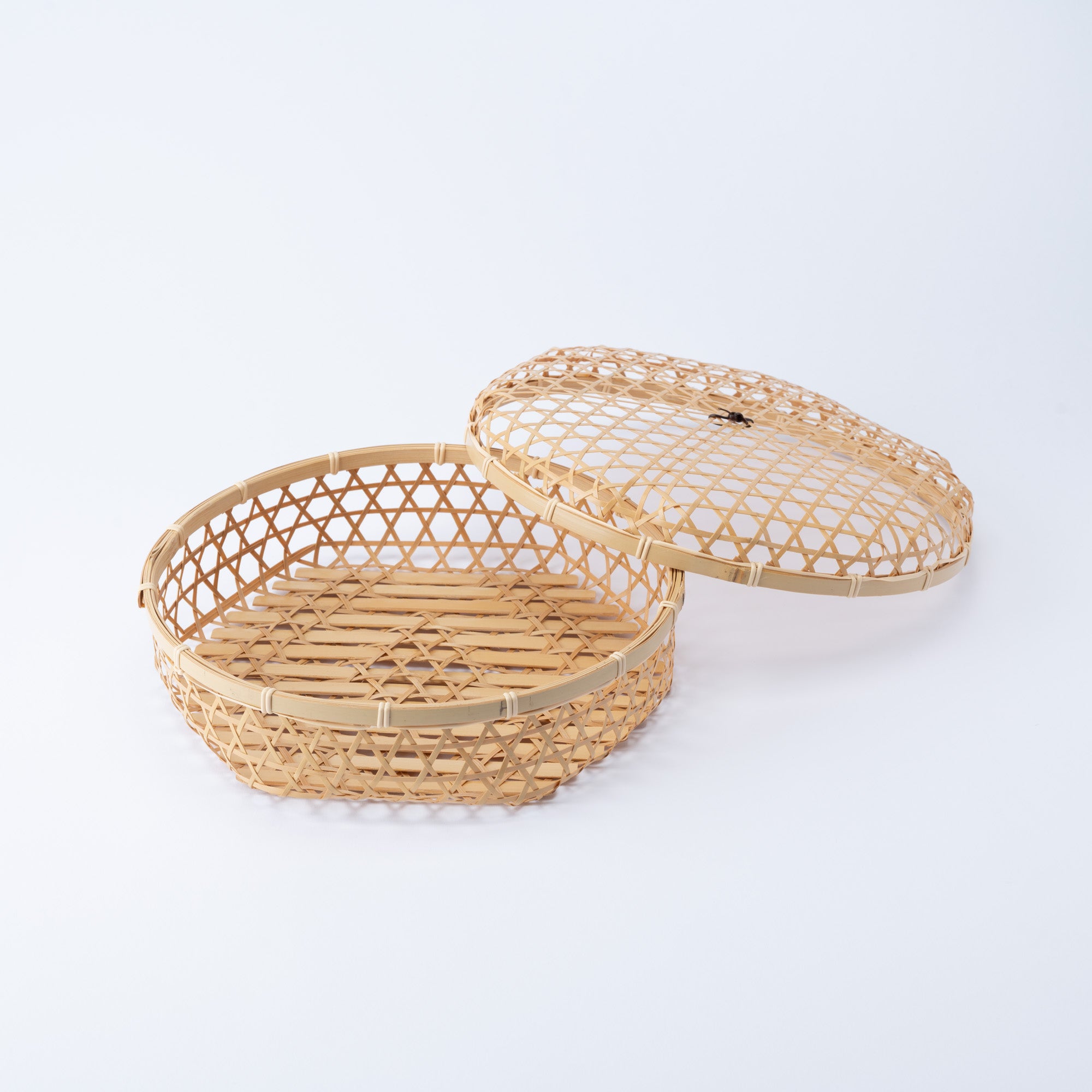 Hexagon Weave Bamboo Basket with Lid