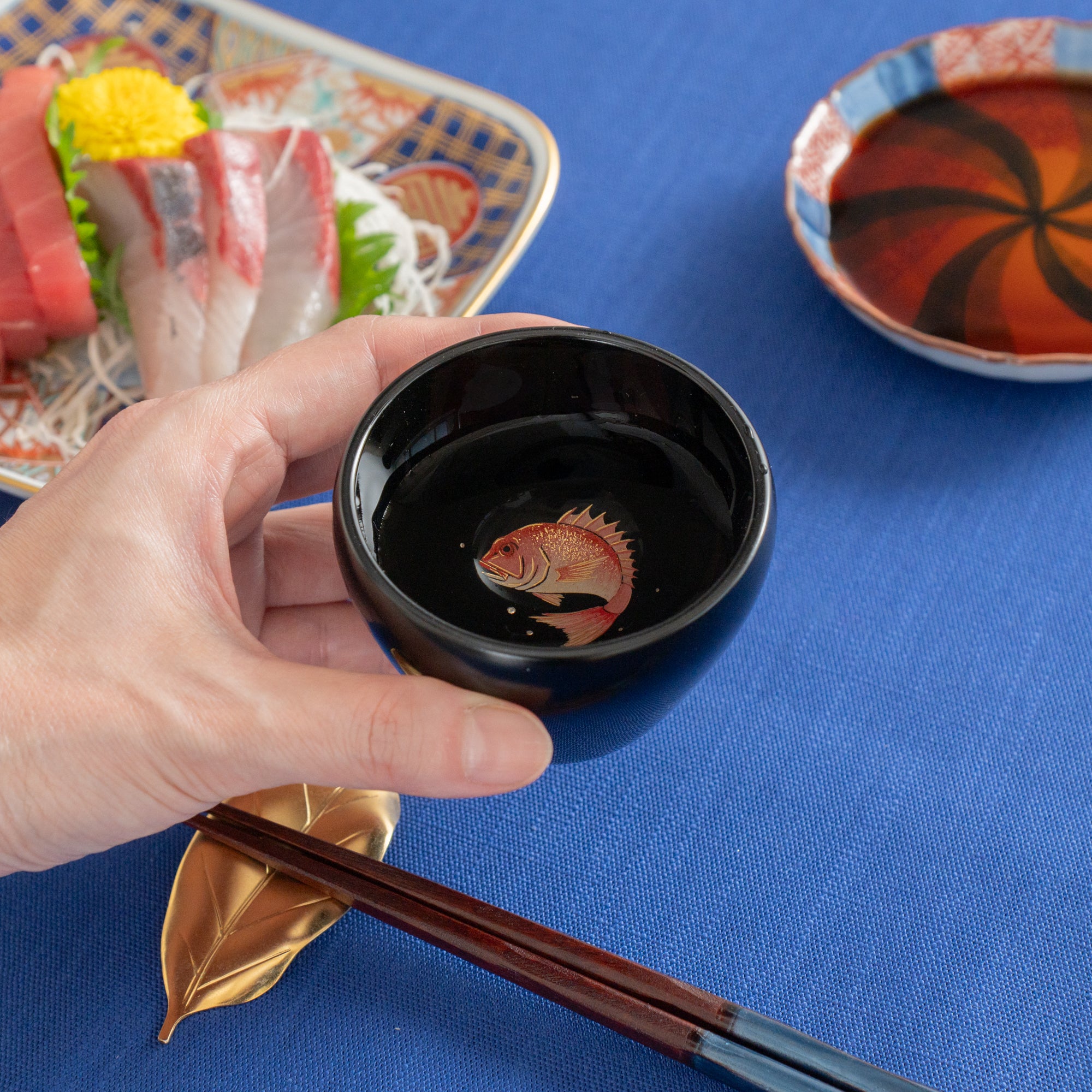 Swimming Red Sea Bream Guinomi Sake Cup