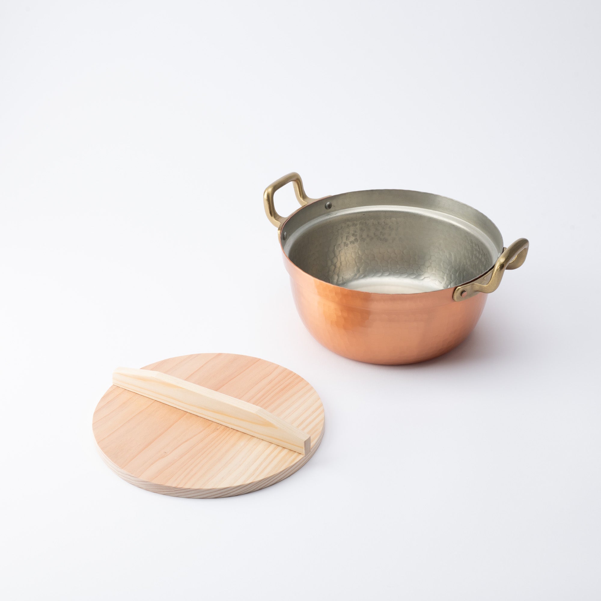 Shallow Copper Pot with Lid