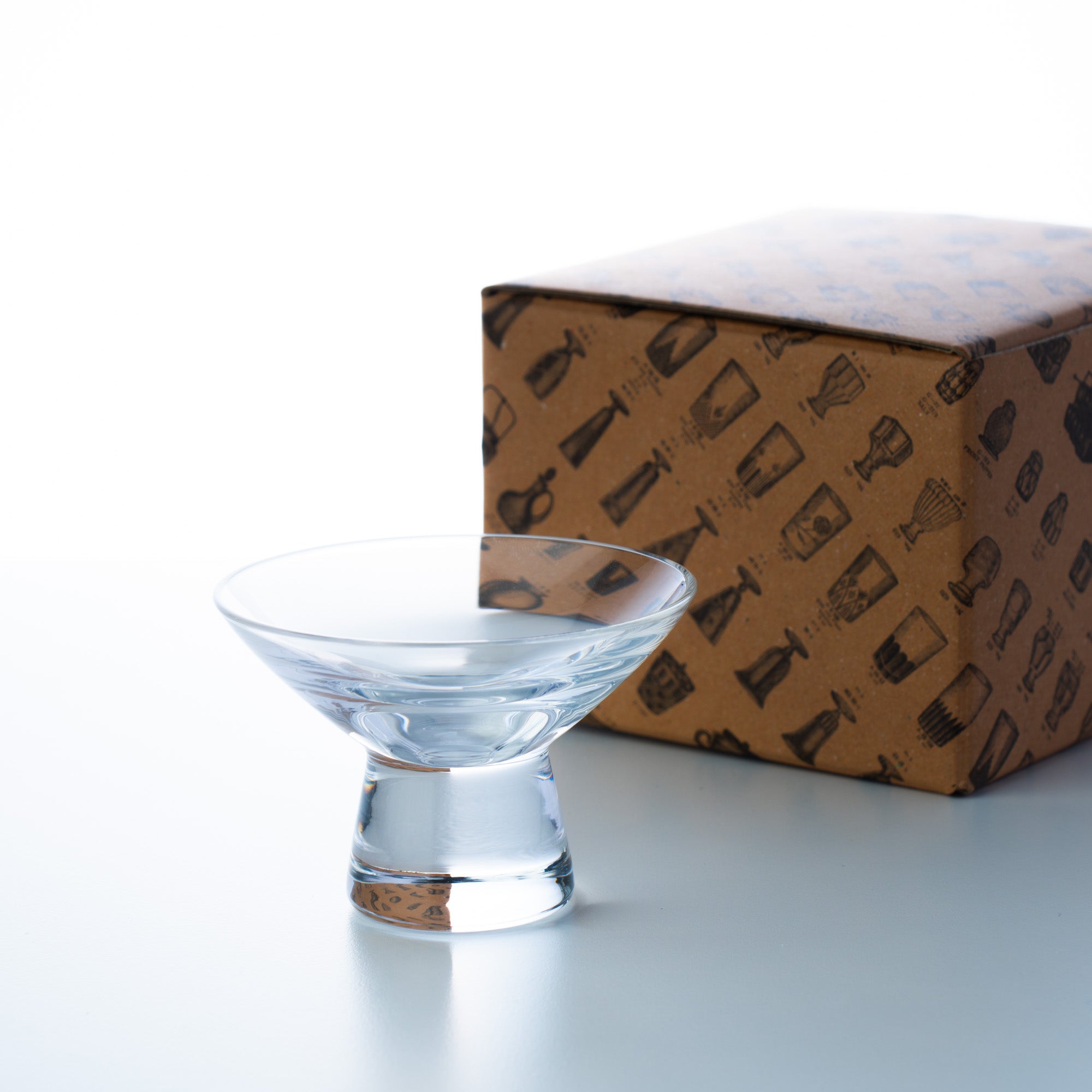 Column Glass Sakazuki Flat Sake Cup