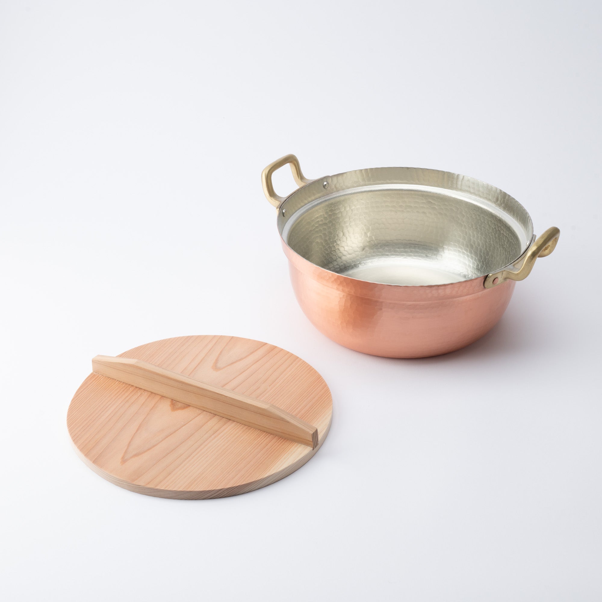 Shallow Copper Pot with Lid