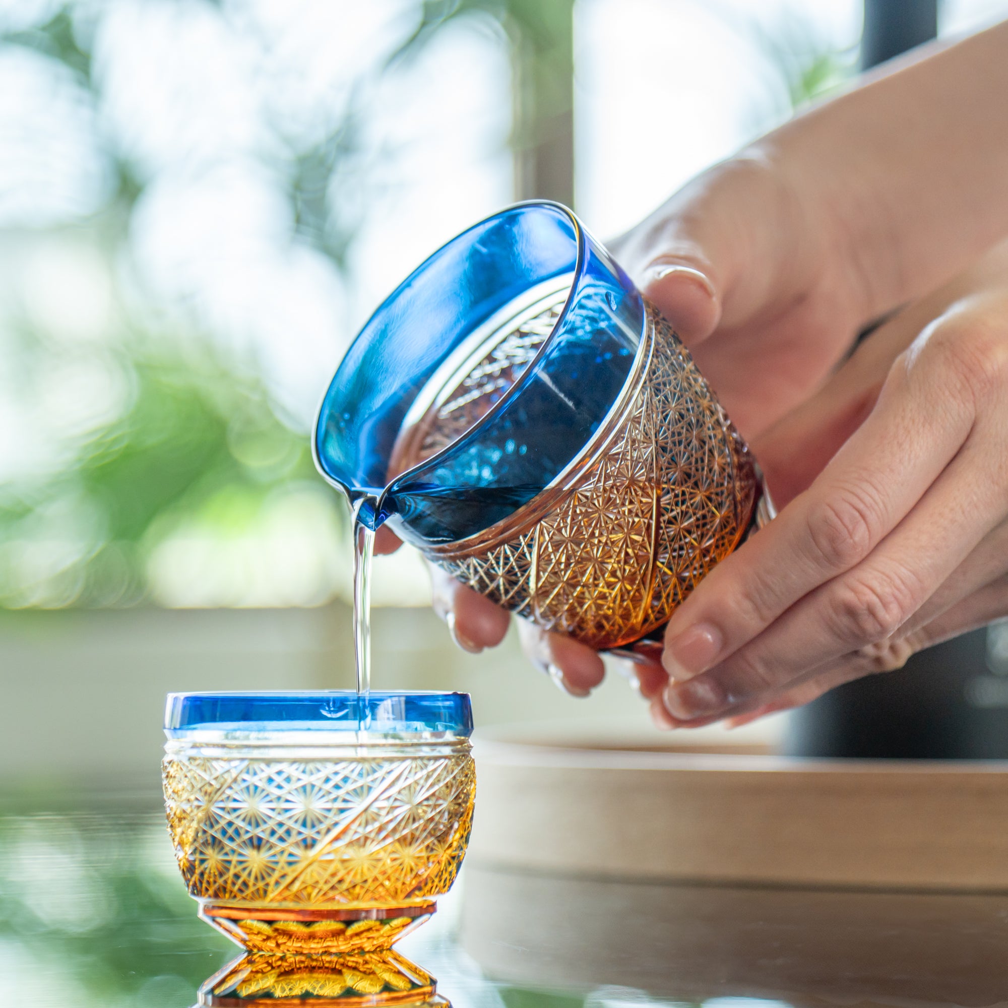 Amber Katakuchi Sake Carafe