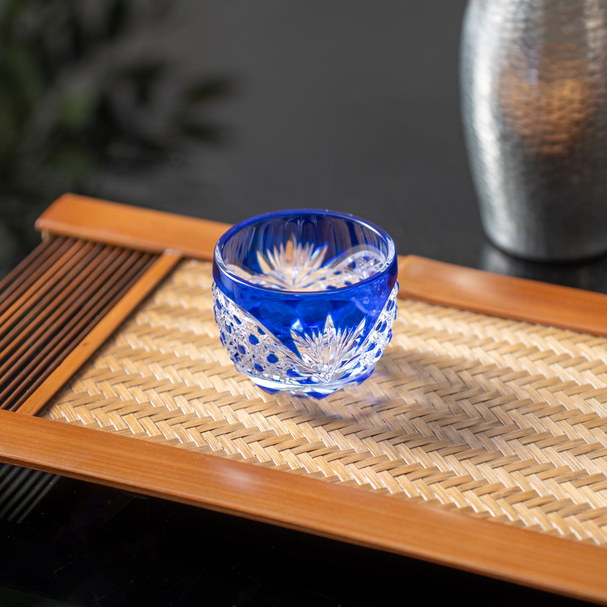Lapis Lazuli Crystal Guinomi Sake Cup