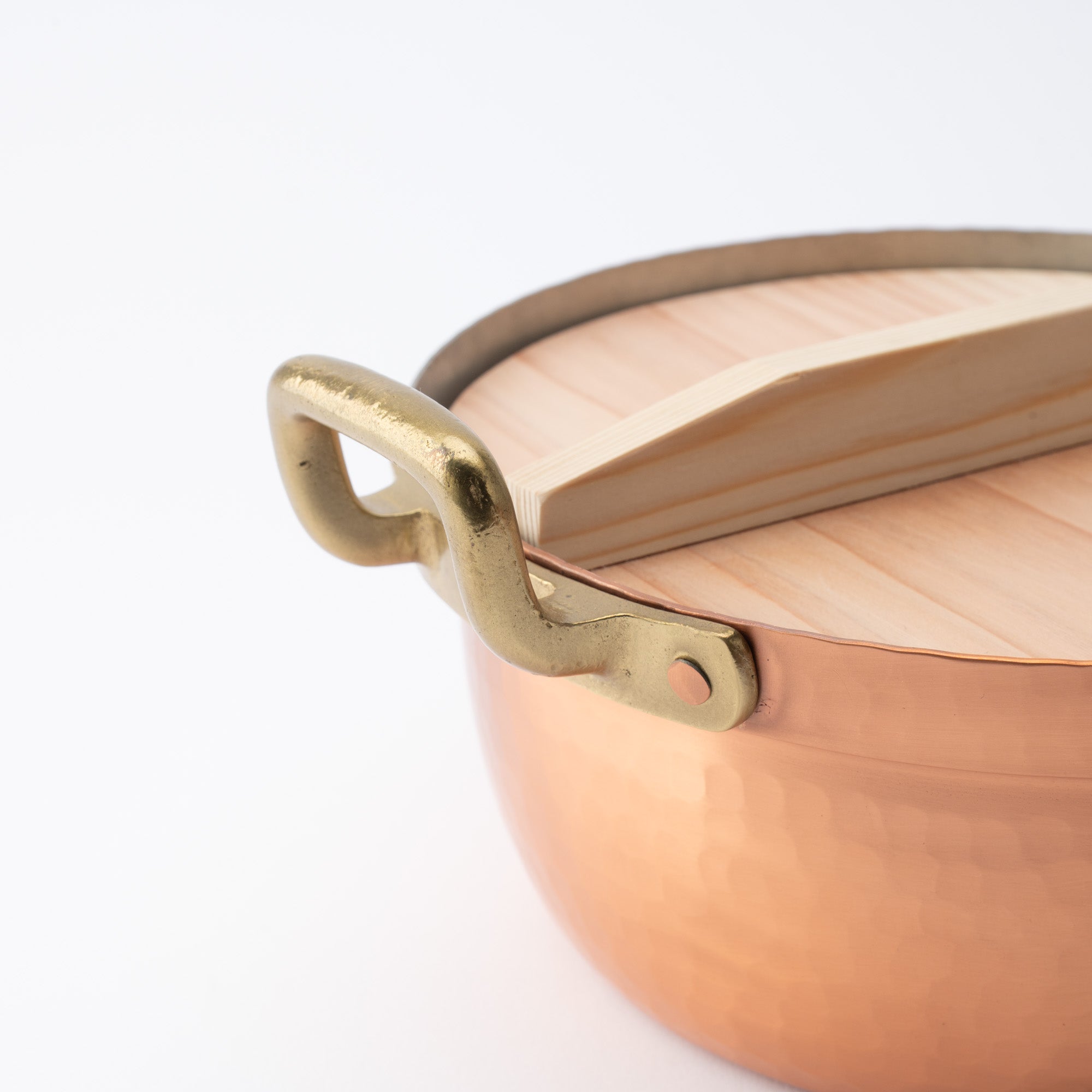Shallow Copper Pot with Lid