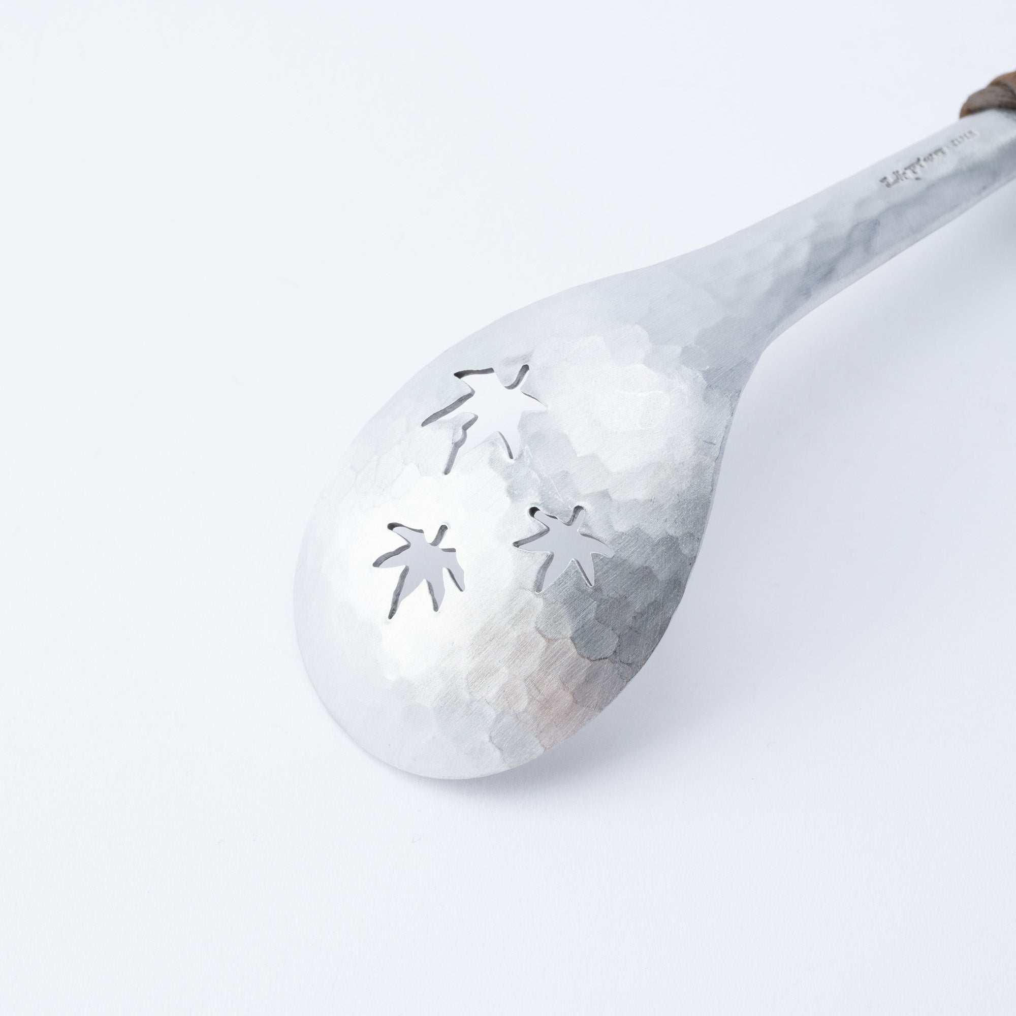 Aluminum Hammered Leaf Slotted Spoon