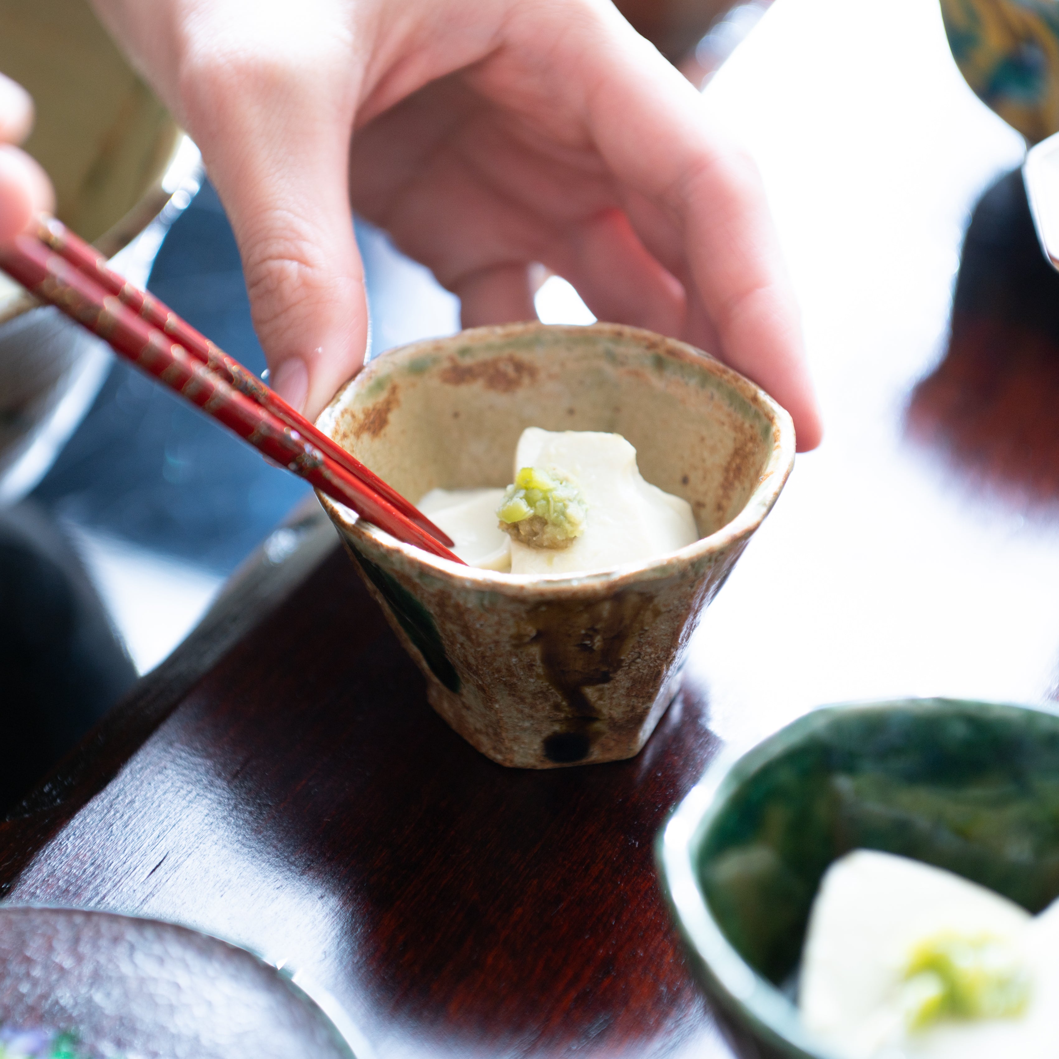 Bicolor Hexagonal Guinomi Sake Cup