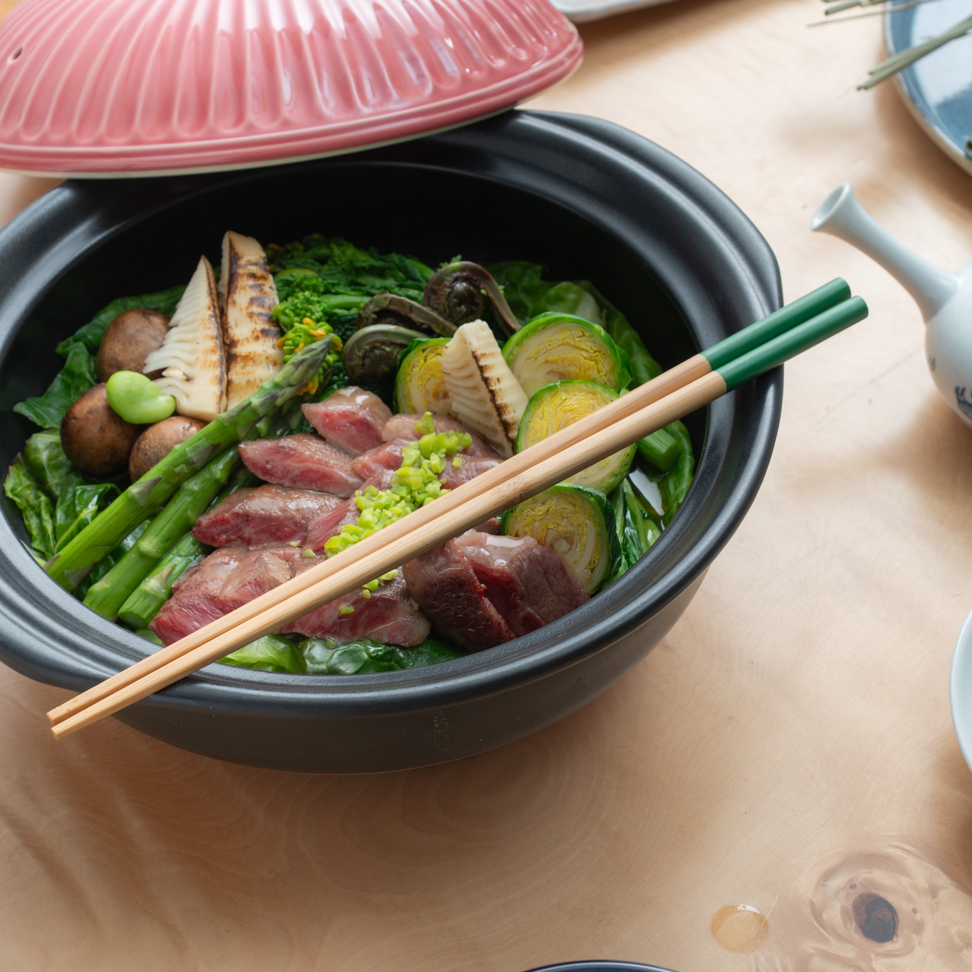 Colorful Handle Bamboo Cooking Chopsticks
