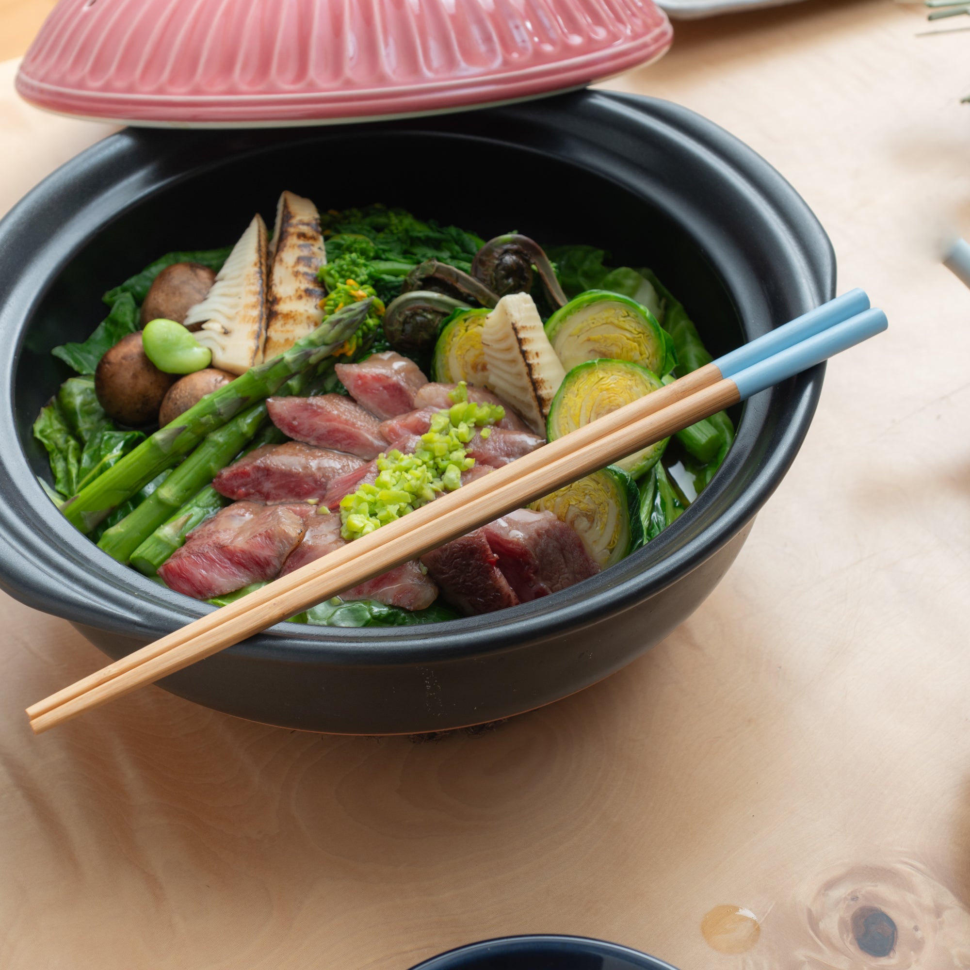 Colorful Handle Bamboo Cooking Chopsticks