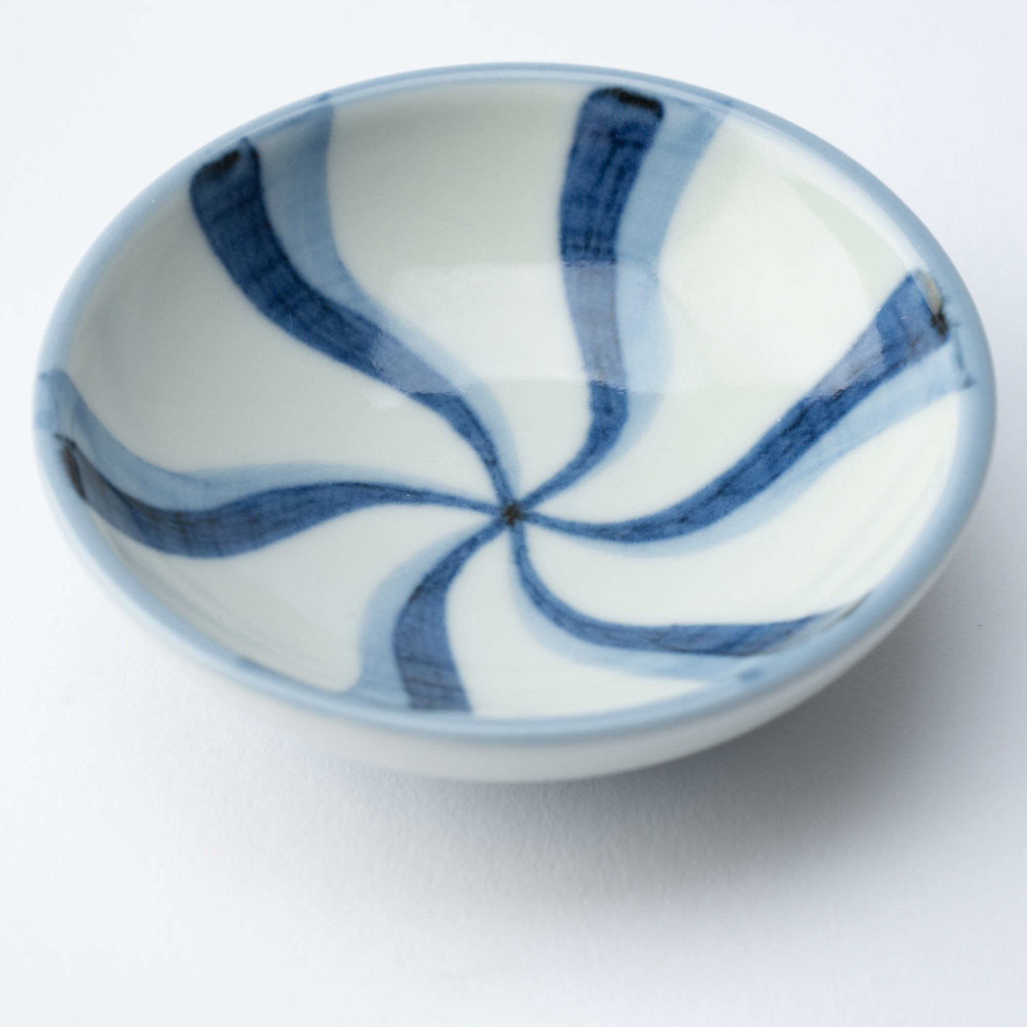 Azul Plato para salsa con diseño en espiral