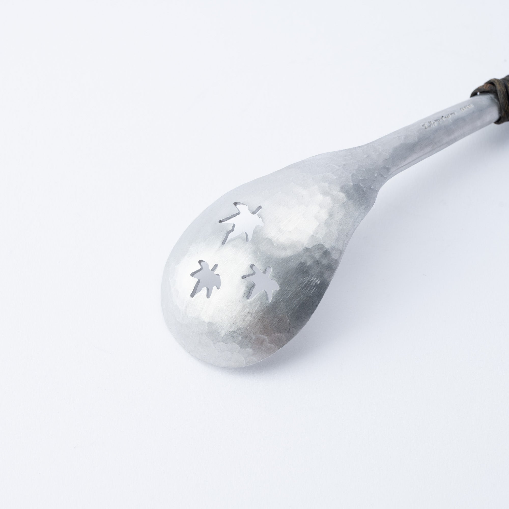 Aluminum Hammered Leaf Slotted Spoon