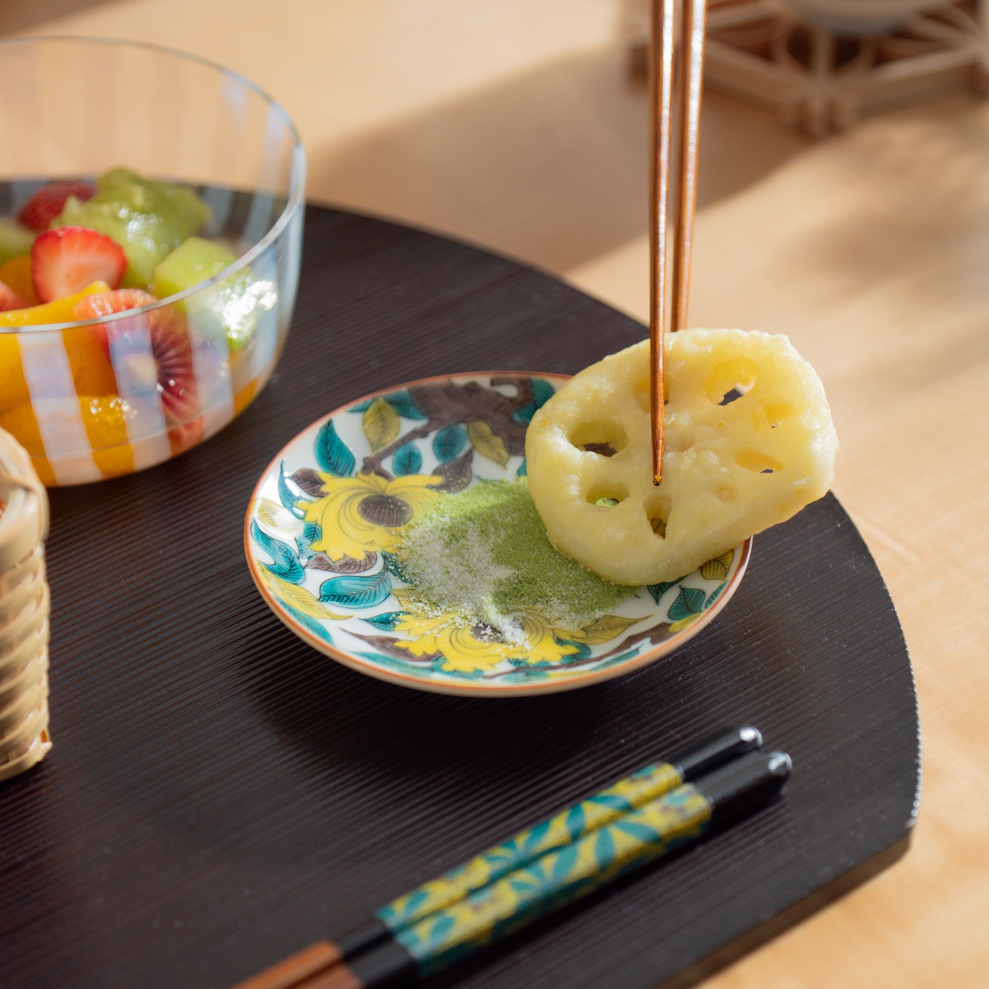 Yellow Peony Sauce Plate