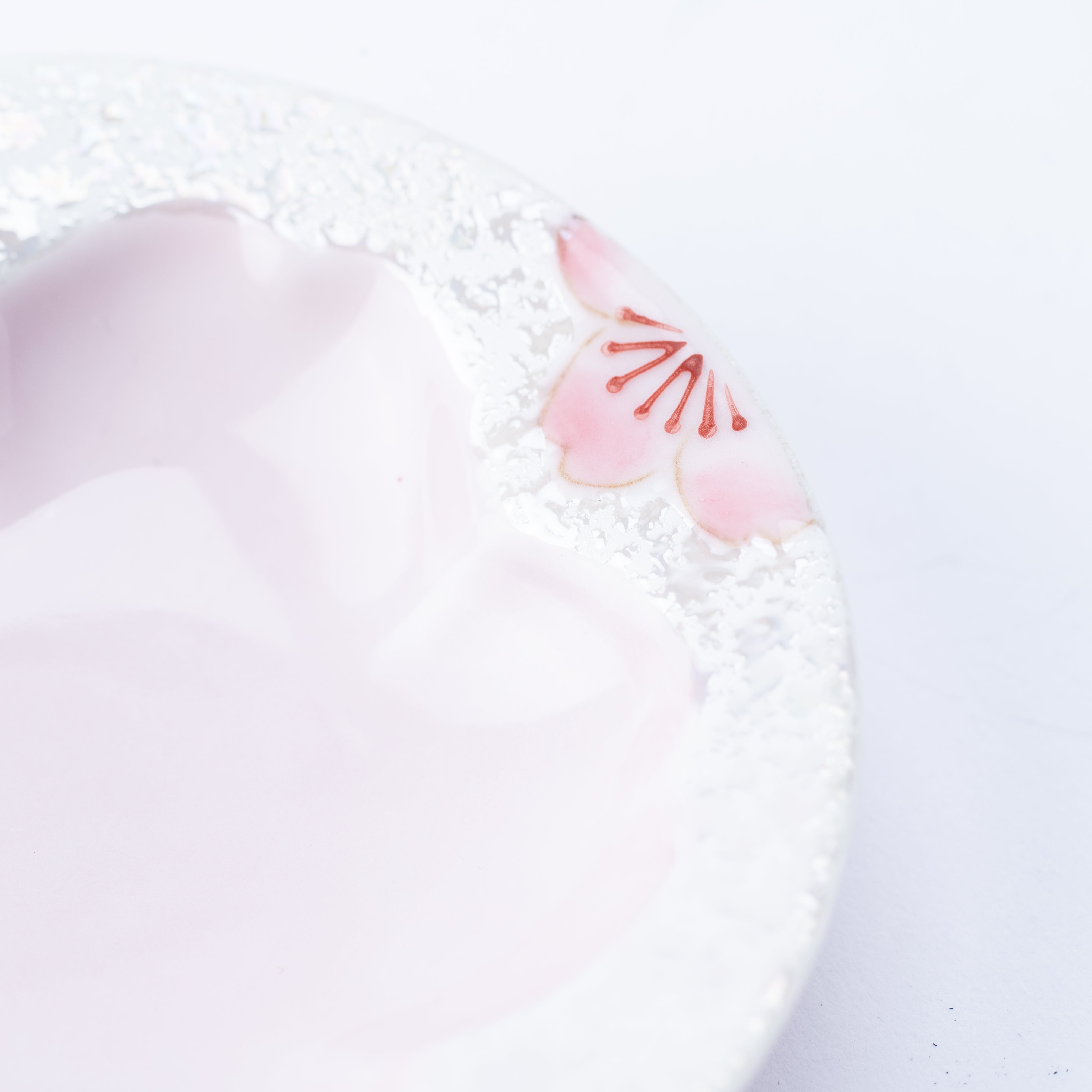 Tasei Kiln Lustrous Pink Sakura Arita Ware Small Sauce Plate