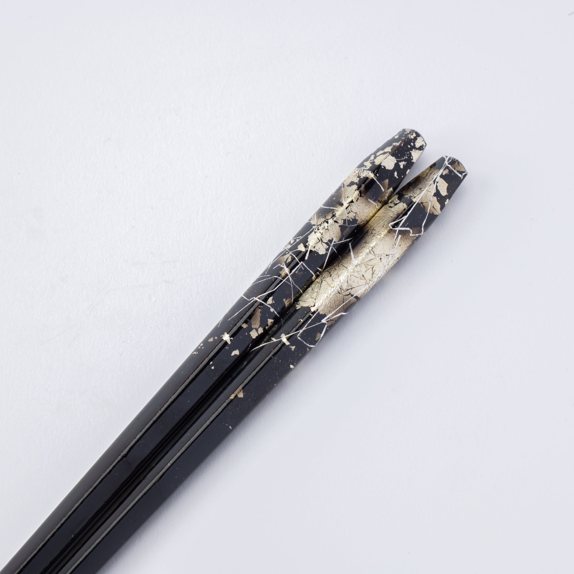 Gold & Silver Leaf Chopsticks Pair Set with Chopstick Rests