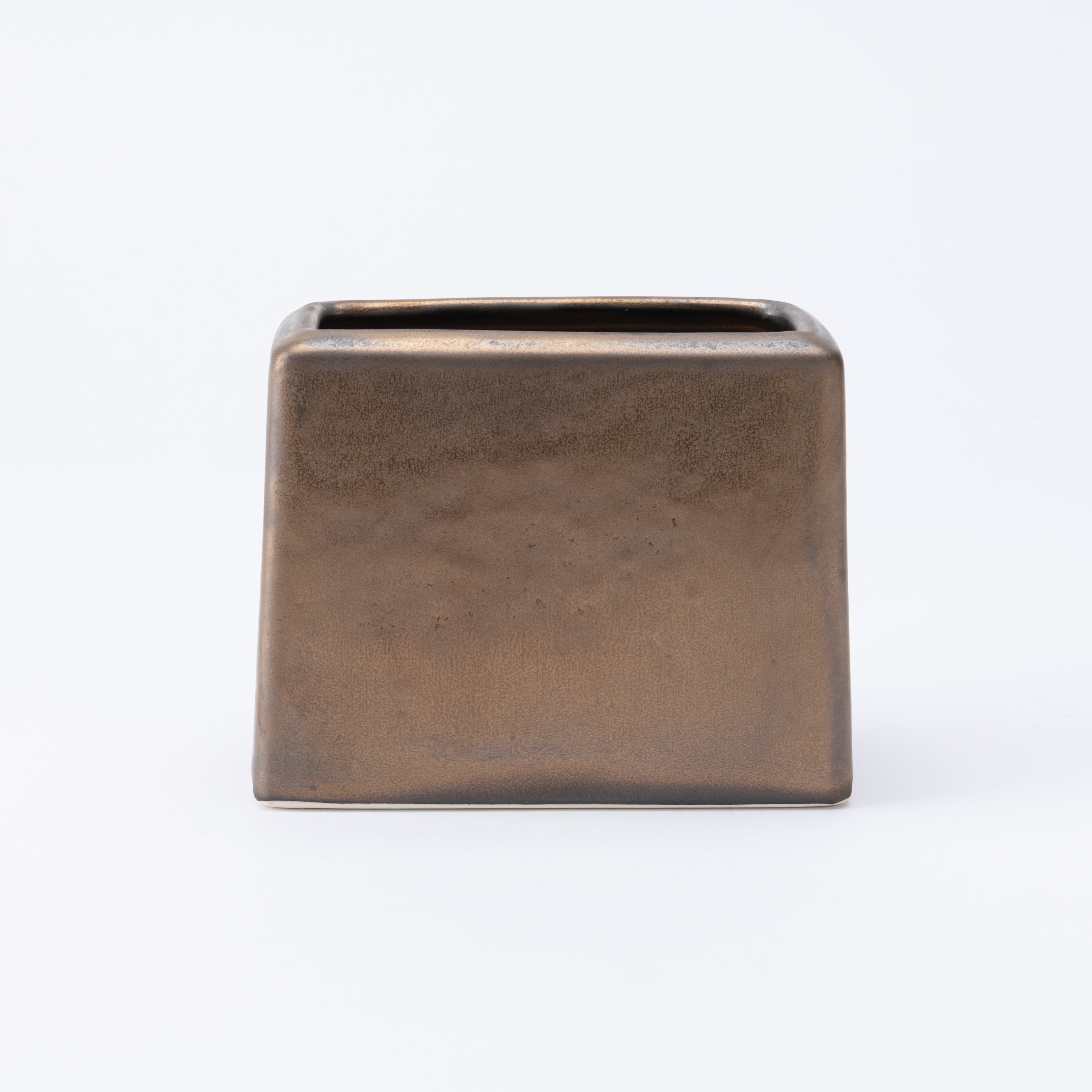 Porta utensilios rectangular con esmalte terroso