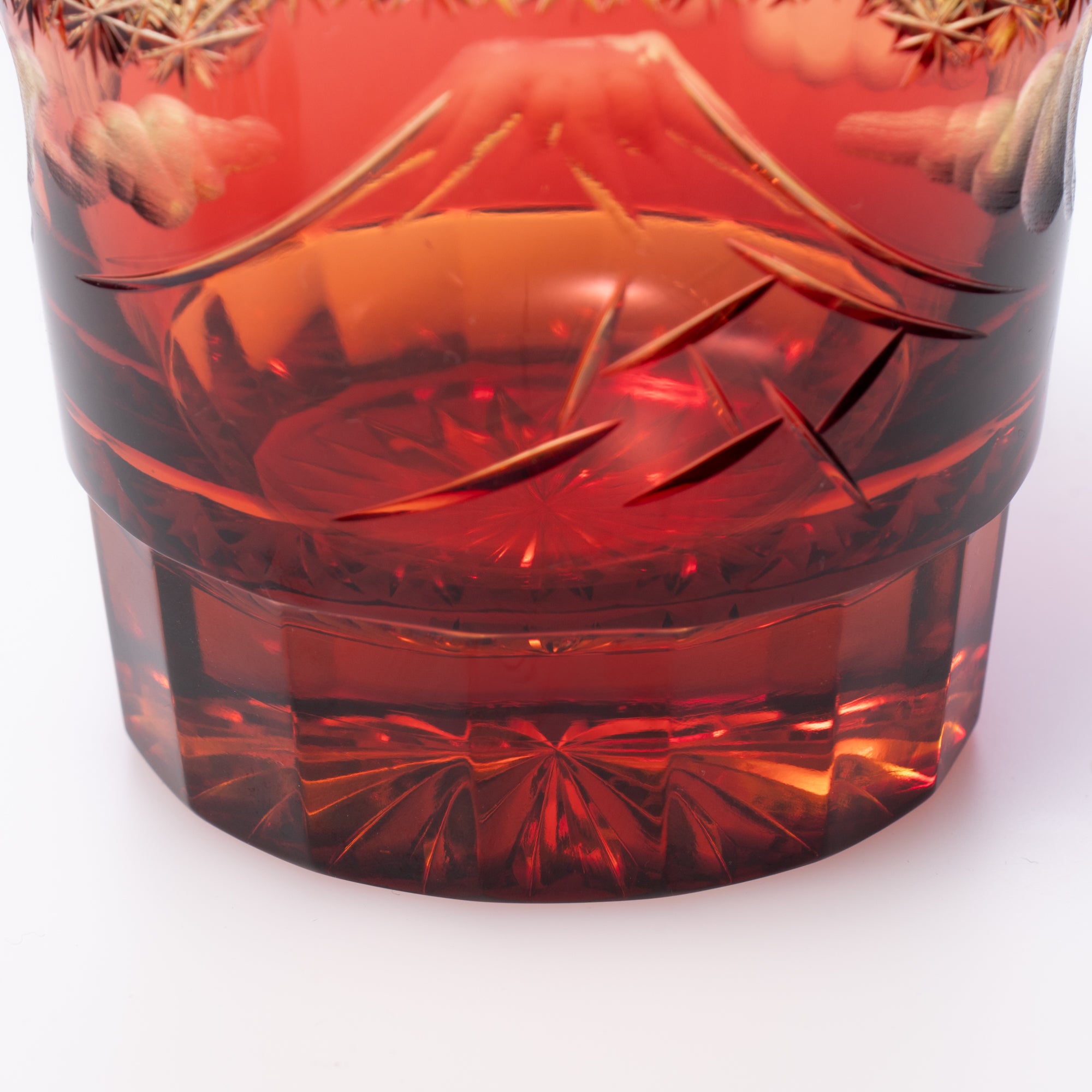 Hokusai Mt. Fuji Edo Kiriko Whiskey Glass