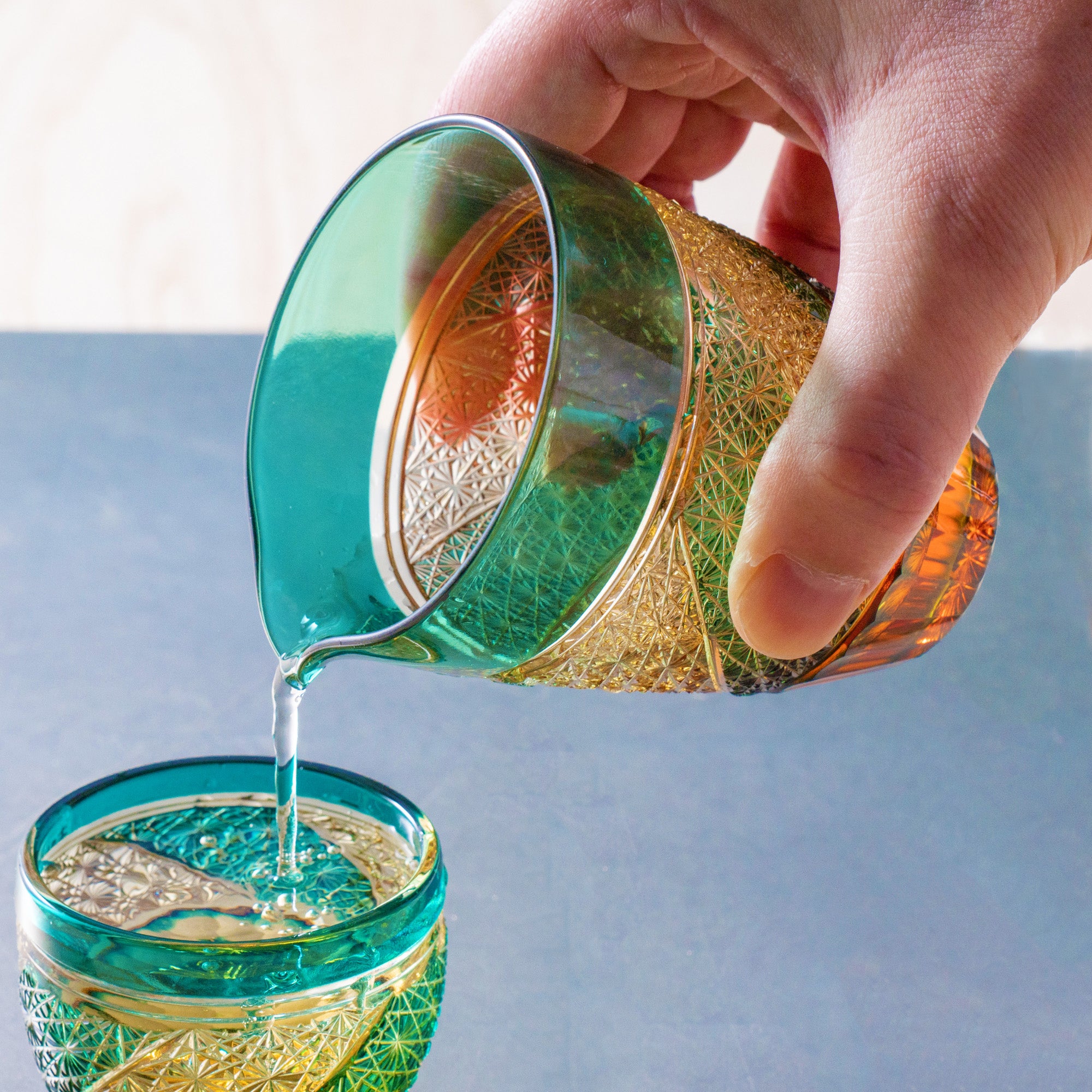 Amber Katakuchi Sake Carafe