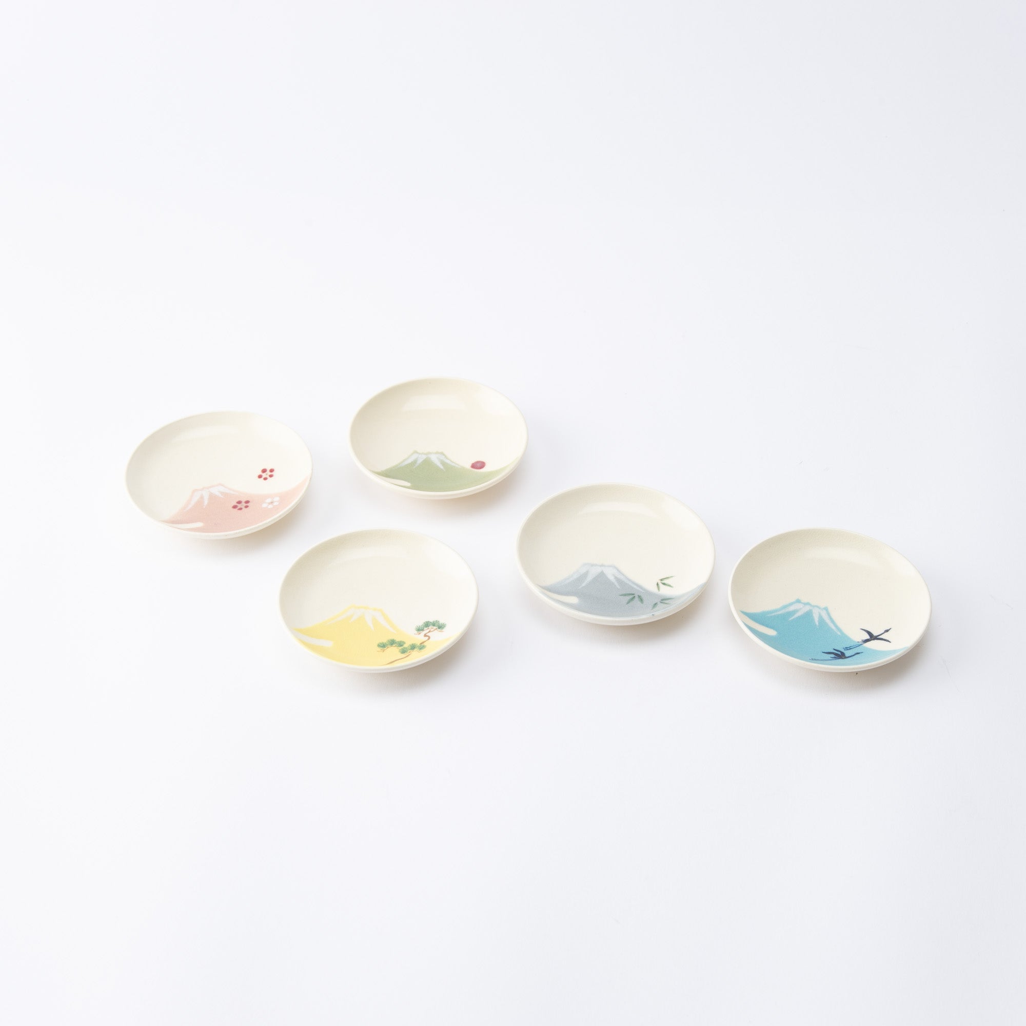 Tosen Kiln Mt. Fuji Kiyomizu Ware Sauce Plate Set - MUSUBI KILN - Quality Japanese Tableware and Gift