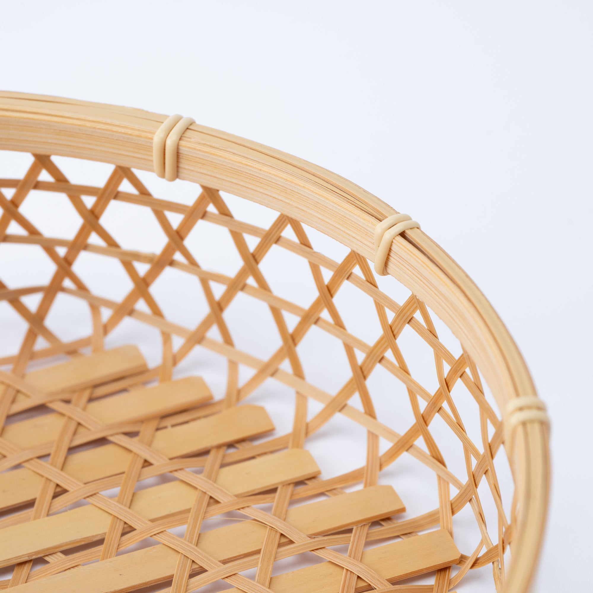 Hexagon Weave Bamboo Basket with Lid