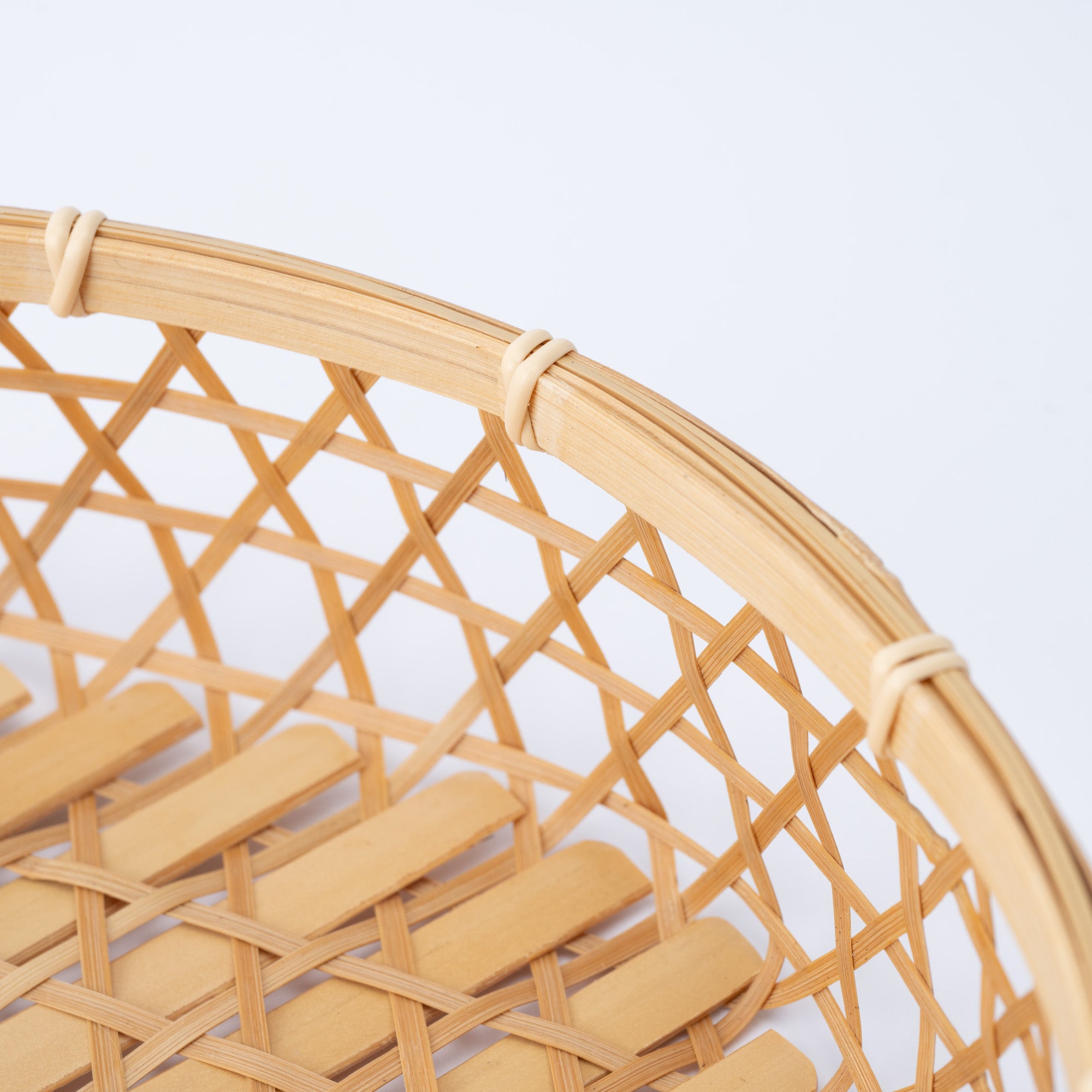 Hexagon Weave Bamboo Basket with Lid