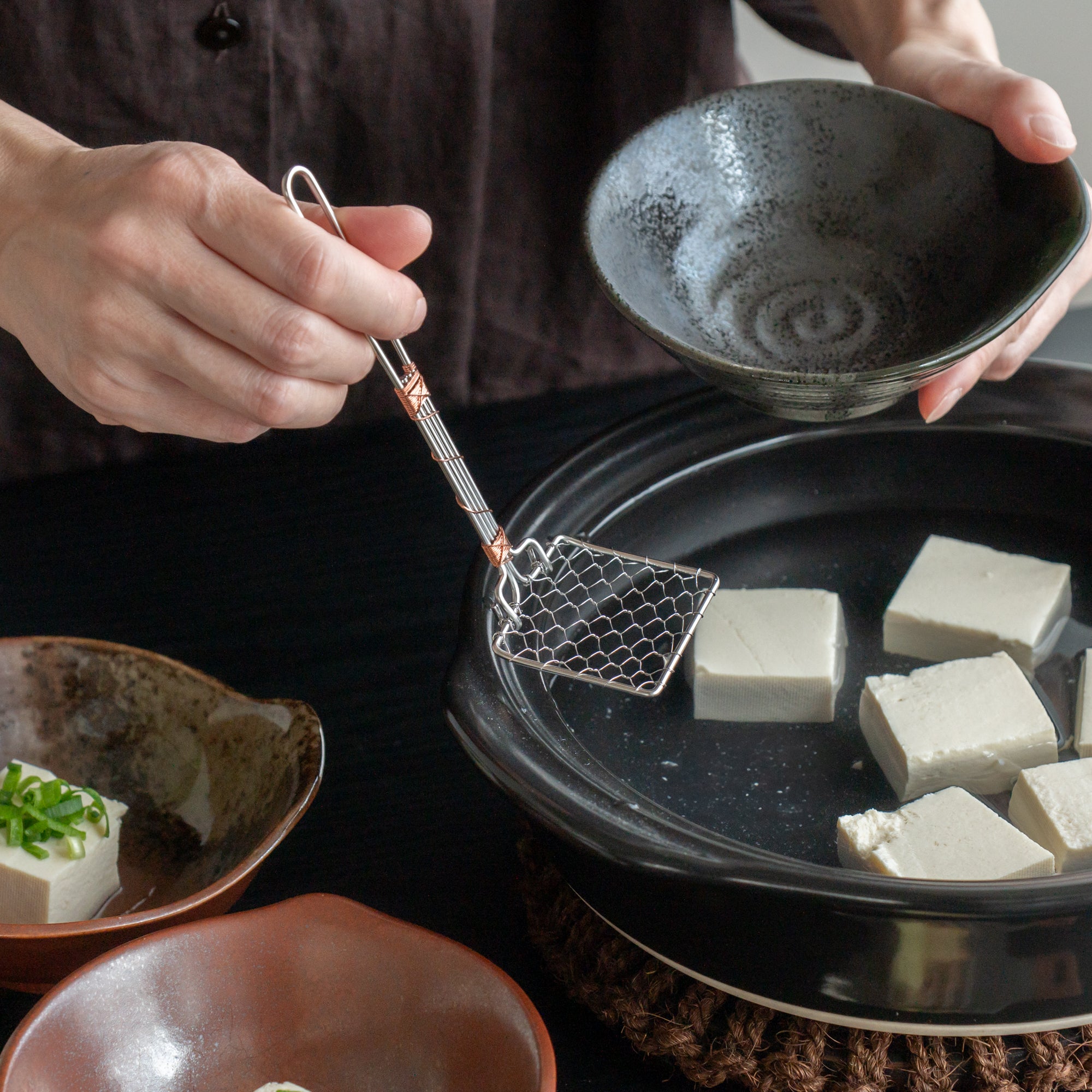 Stainless Steel & Copper Tofu Strainer Ladle