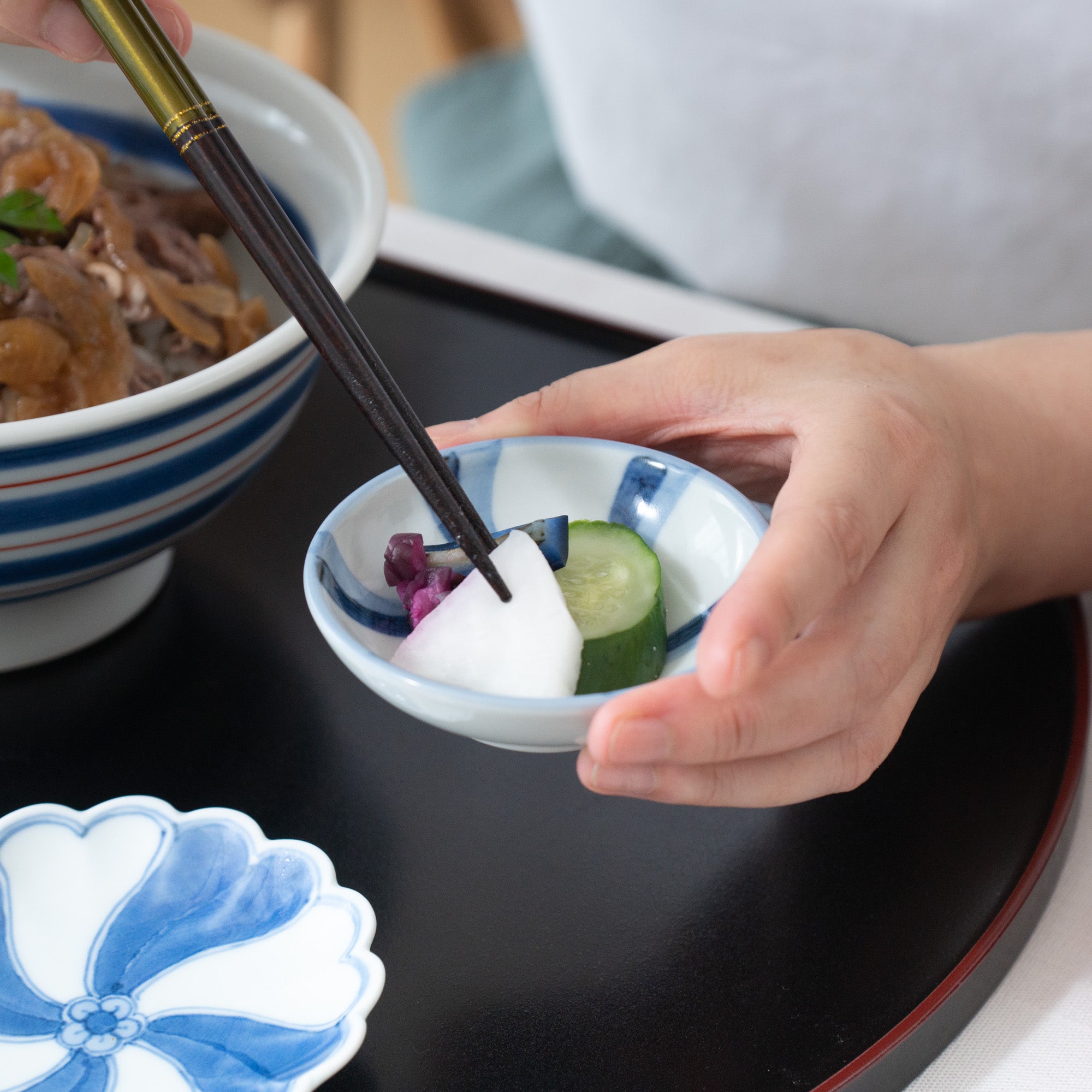 Blue Swirl Pattern Sauce Plate