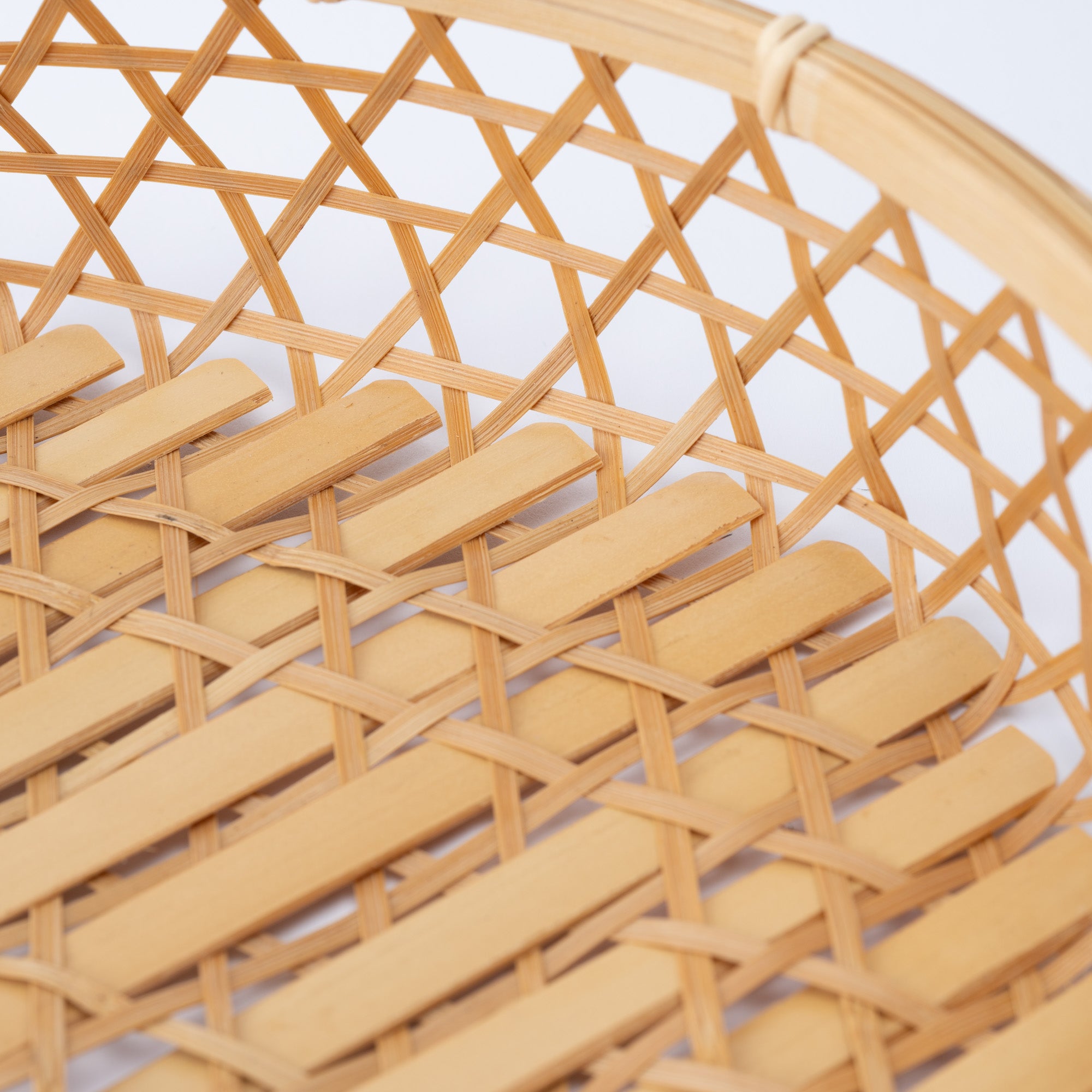Hexagon Weave Bamboo Basket with Lid