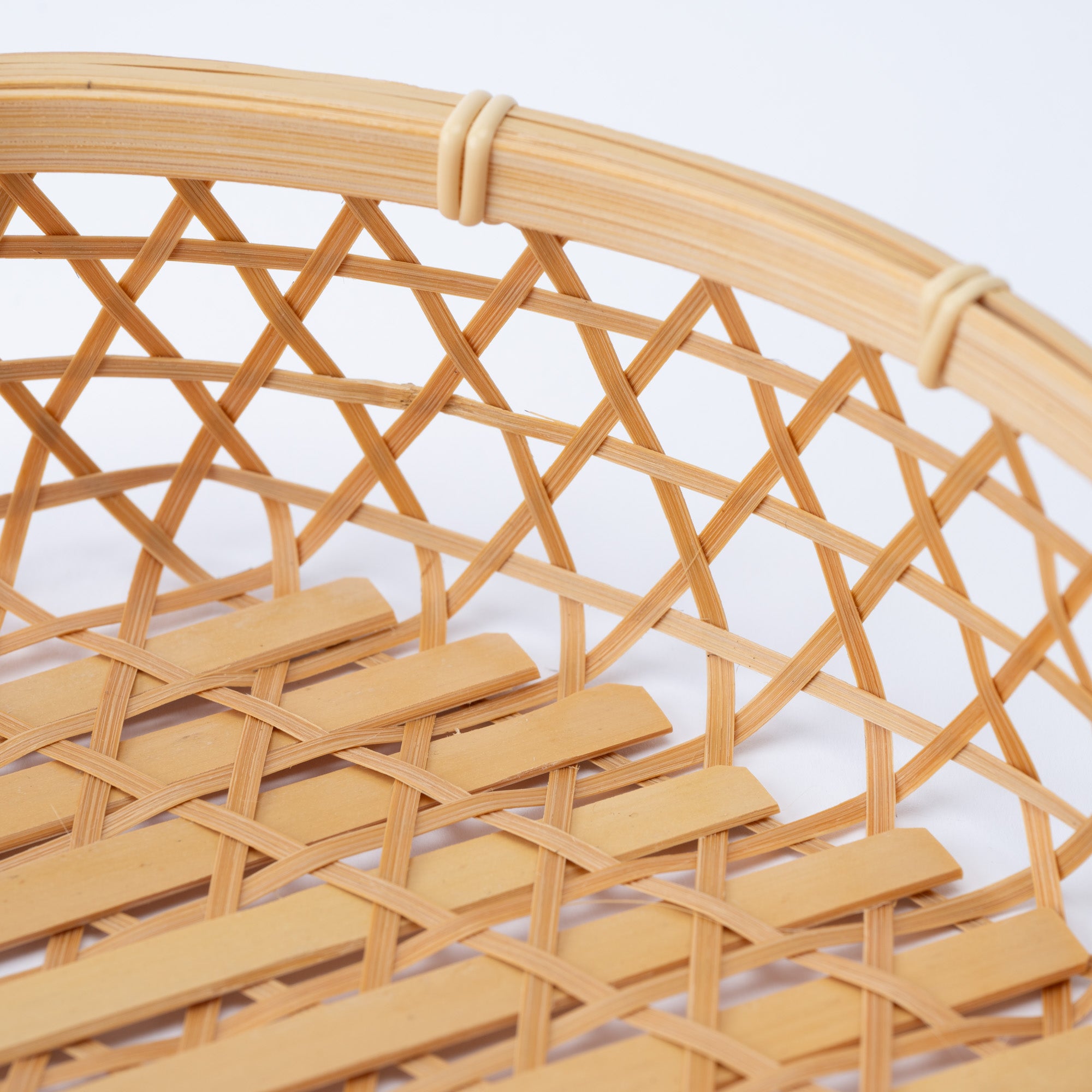 Hexagon Weave Bamboo Basket with Lid