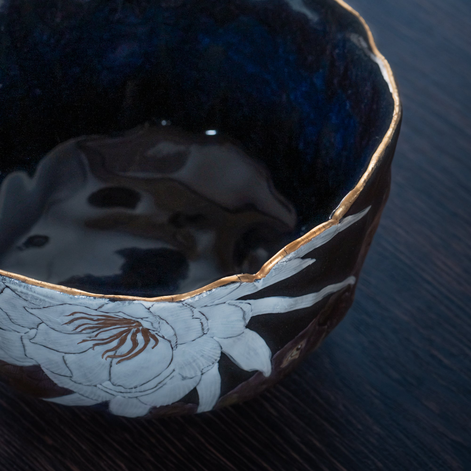 Moonlit Bloom and Bird Matcha Bowl