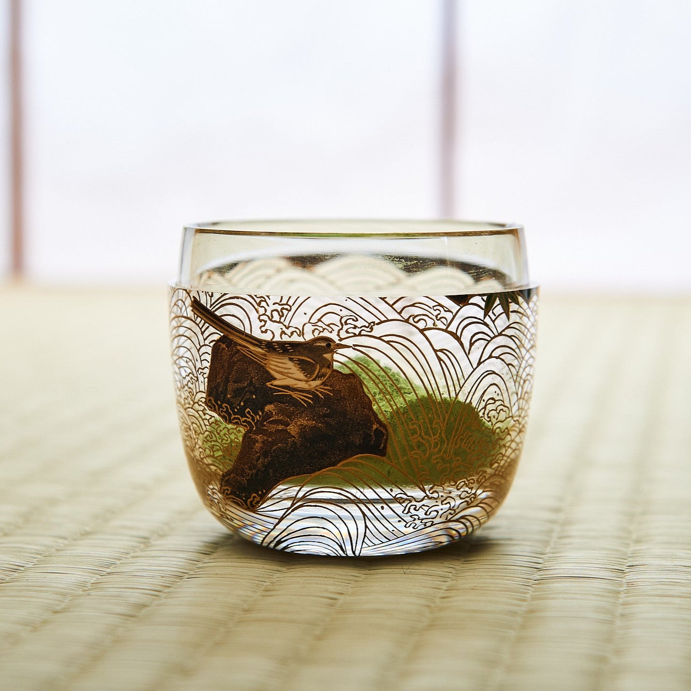 Wagtails at the Waterfall Natsume Matcha Container