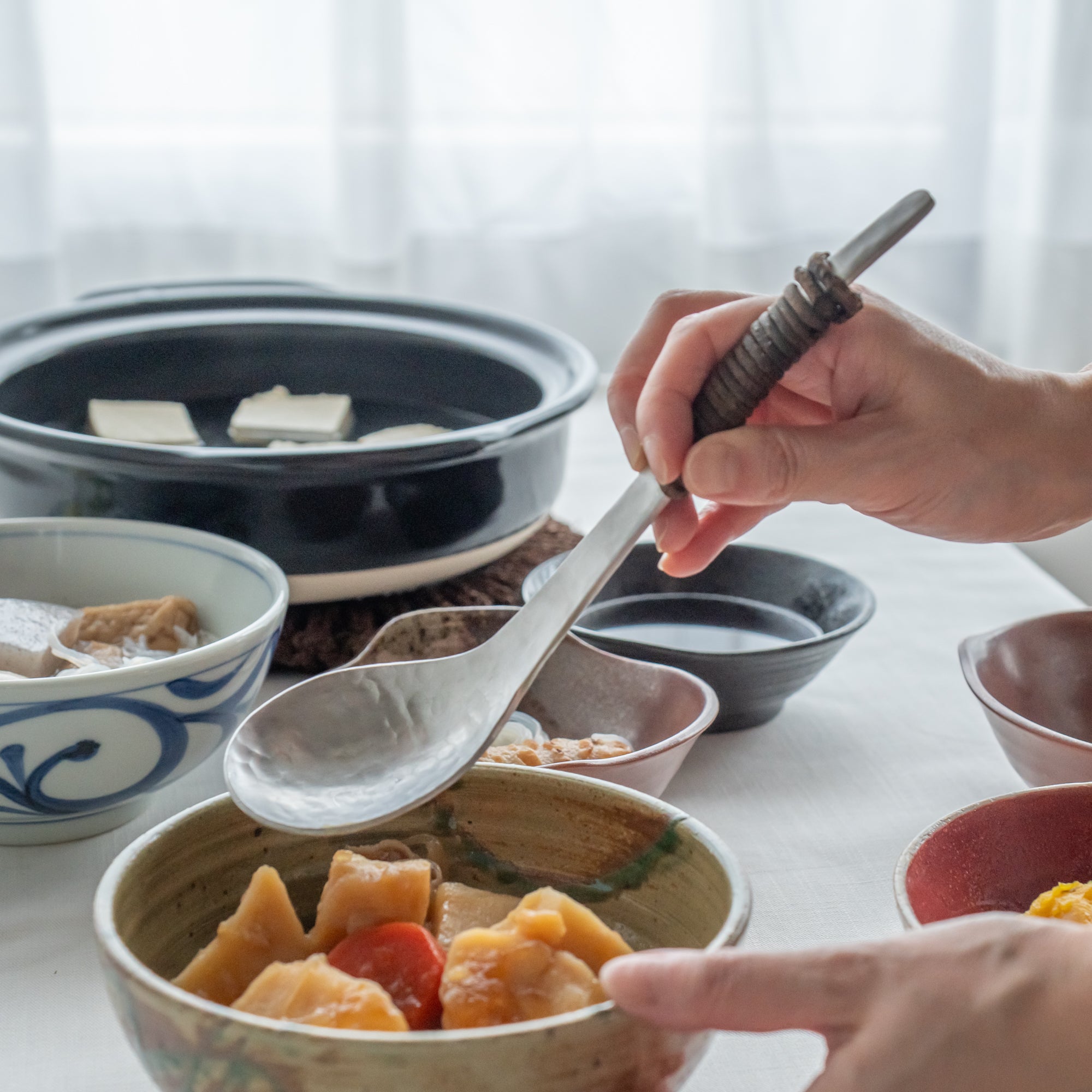 Aluminum Hammered Serving Spoon