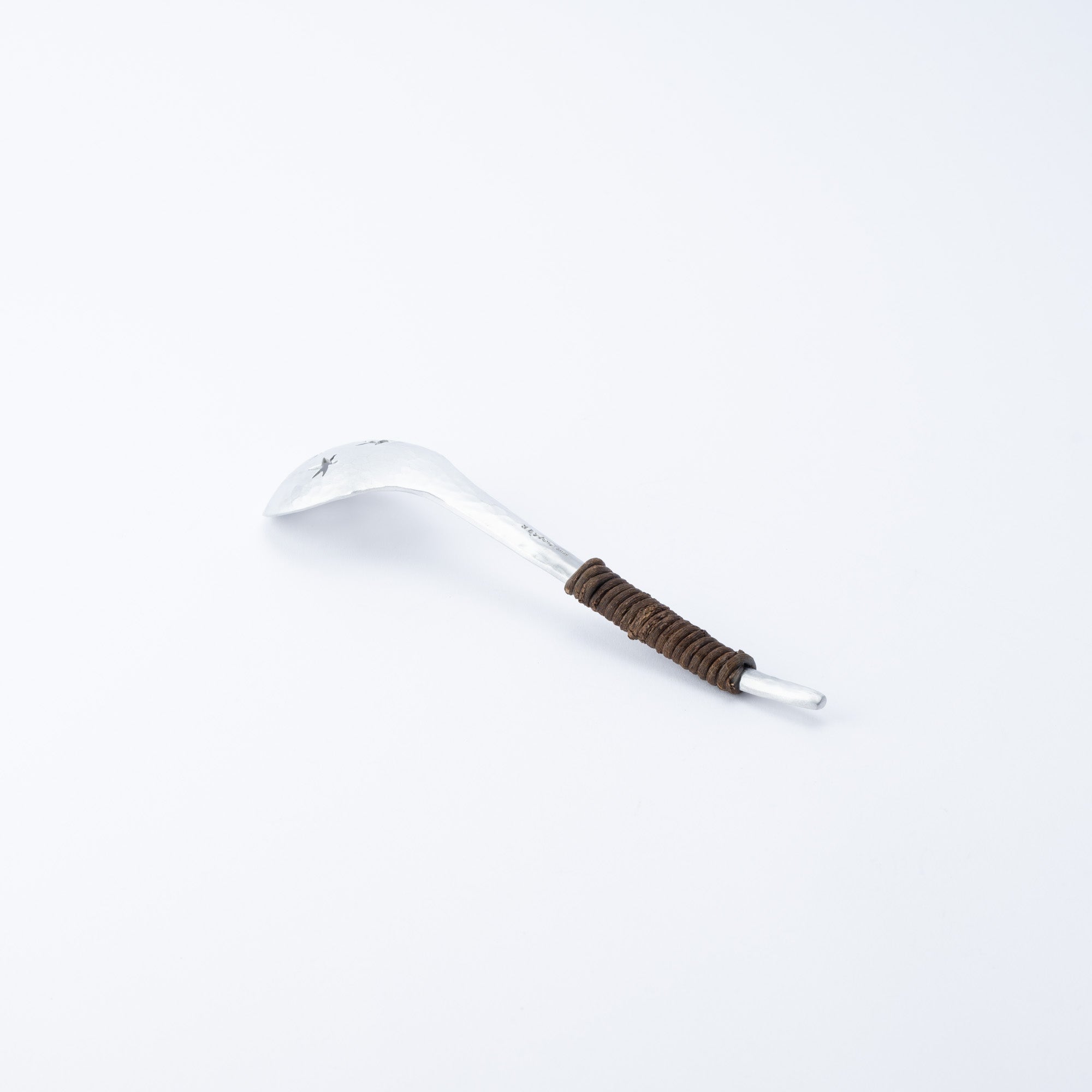 Aluminum Hammered Leaf Slotted Spoon