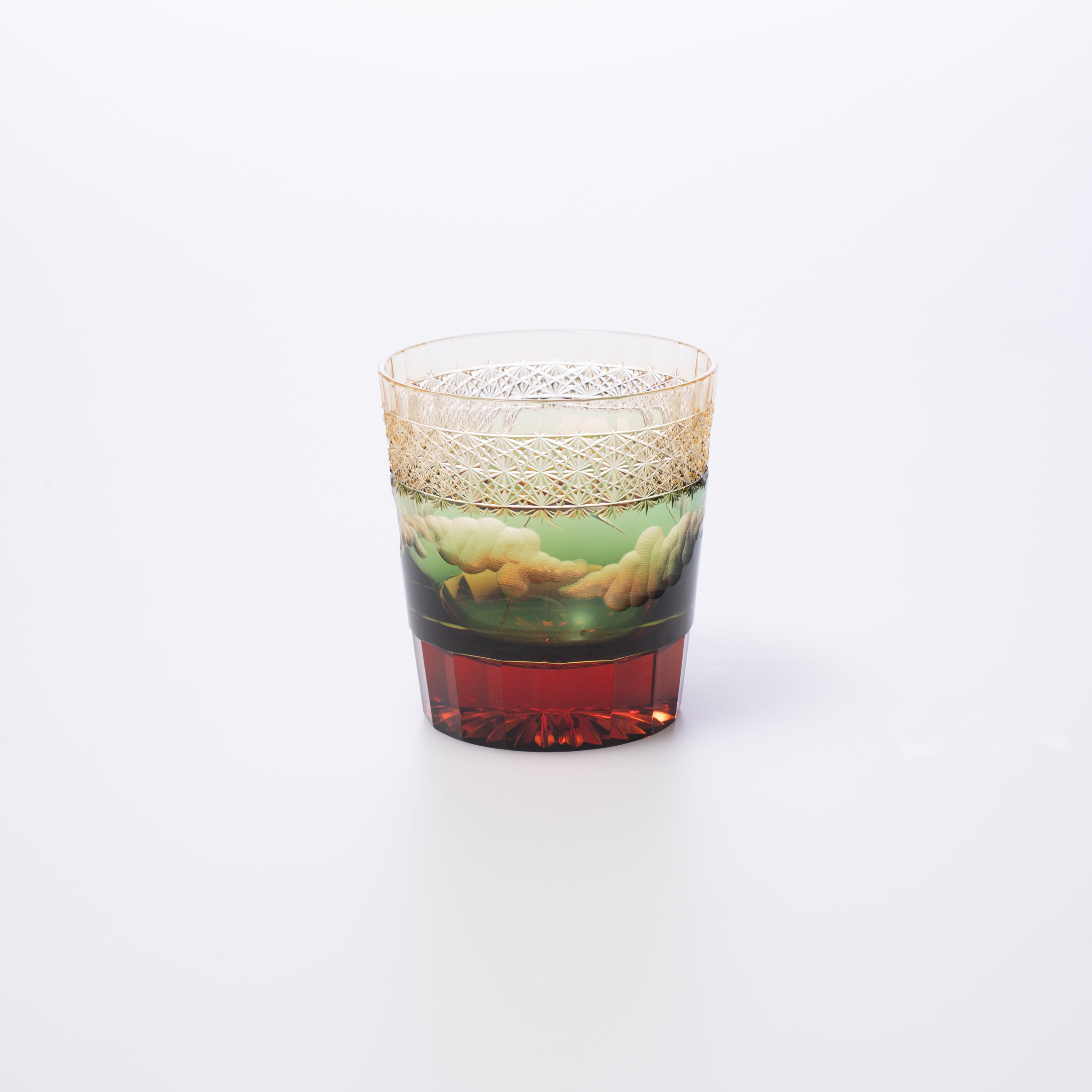 Hokusai Mt. Fuji Edo Kiriko Whiskey Glass