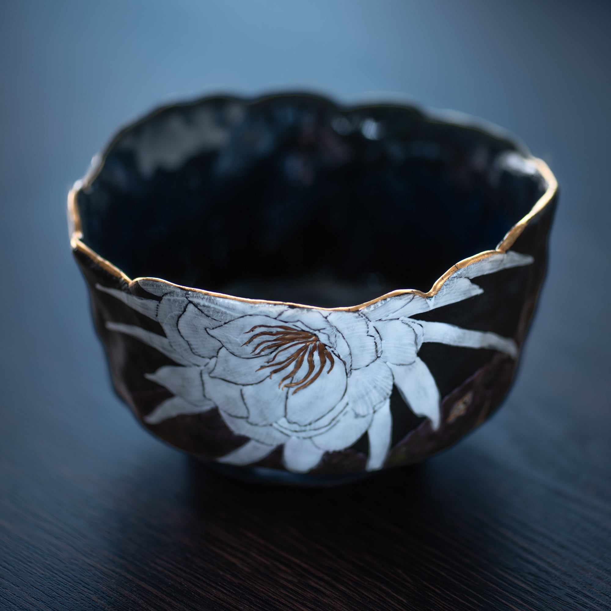Moonlit Bloom and Bird Matcha Bowl