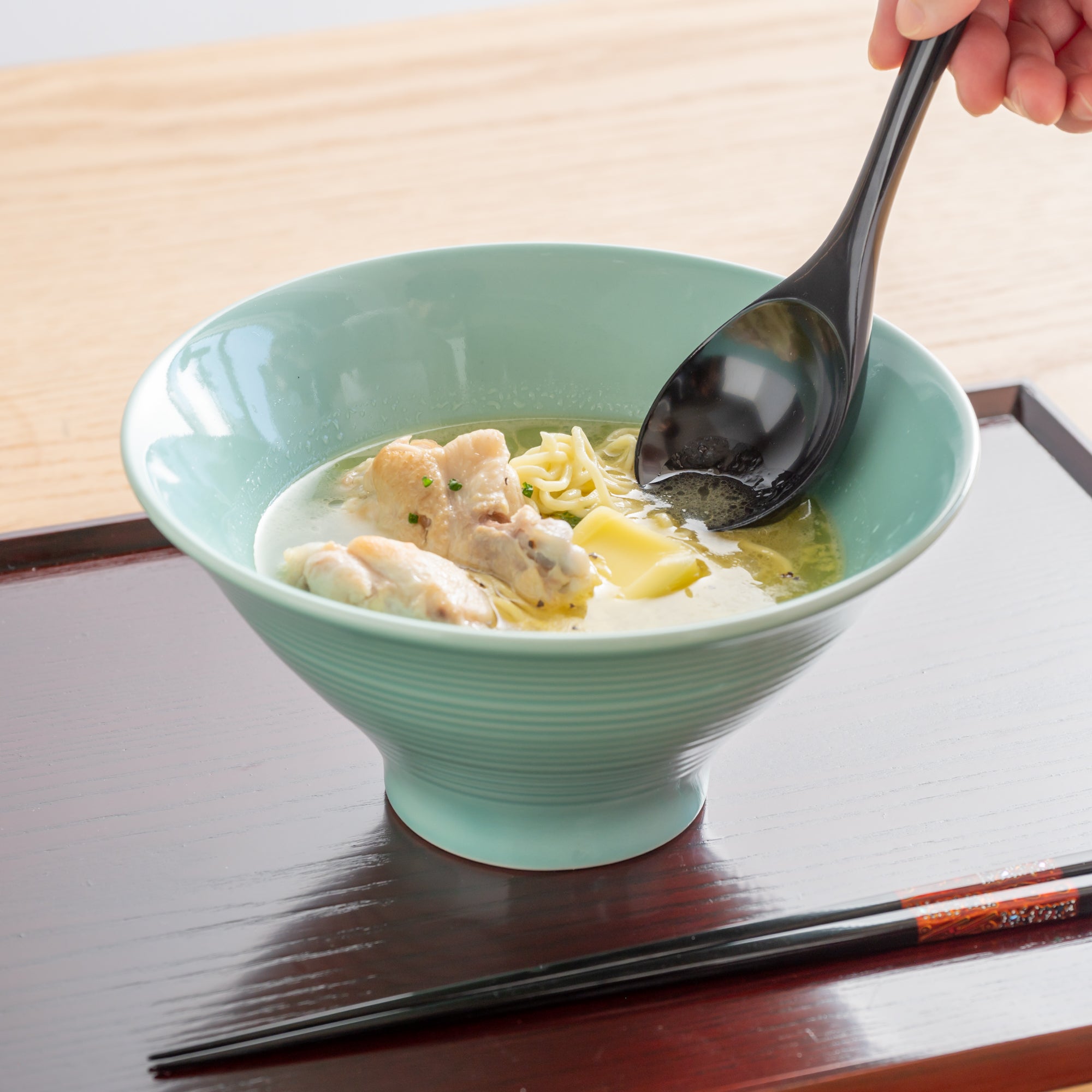 Turquoise Celadon Ramen Bowl 7.9 IN